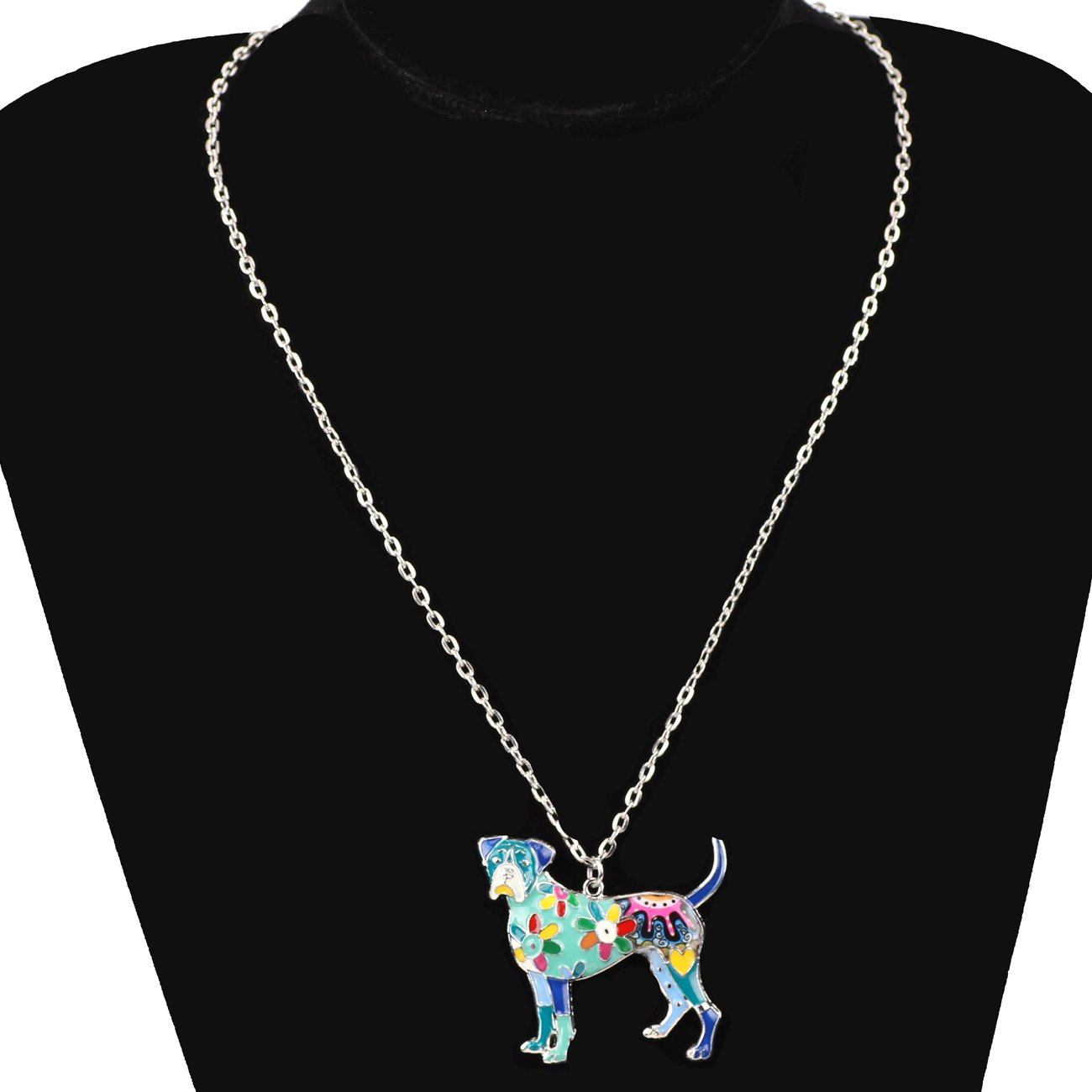 Floral Belgian Malinois Dog Pendant Necklace - Pet Jewelry Gift for Women Dog Lovers