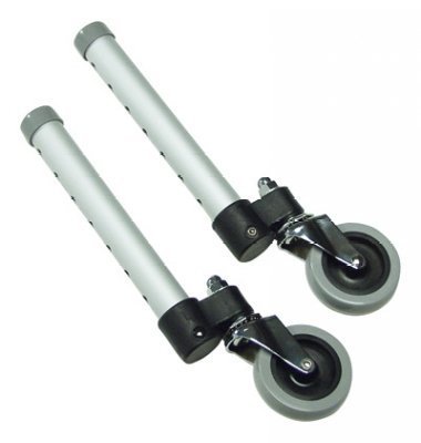 Lumex 3 Inch Swivel Walker Wheels Replacement Set (2 Pack) - Durable Mobility Aid Wheels for Walkers and Rollators - Perfect for Indoor/Outdoor Use on Hard Floors and Carpets