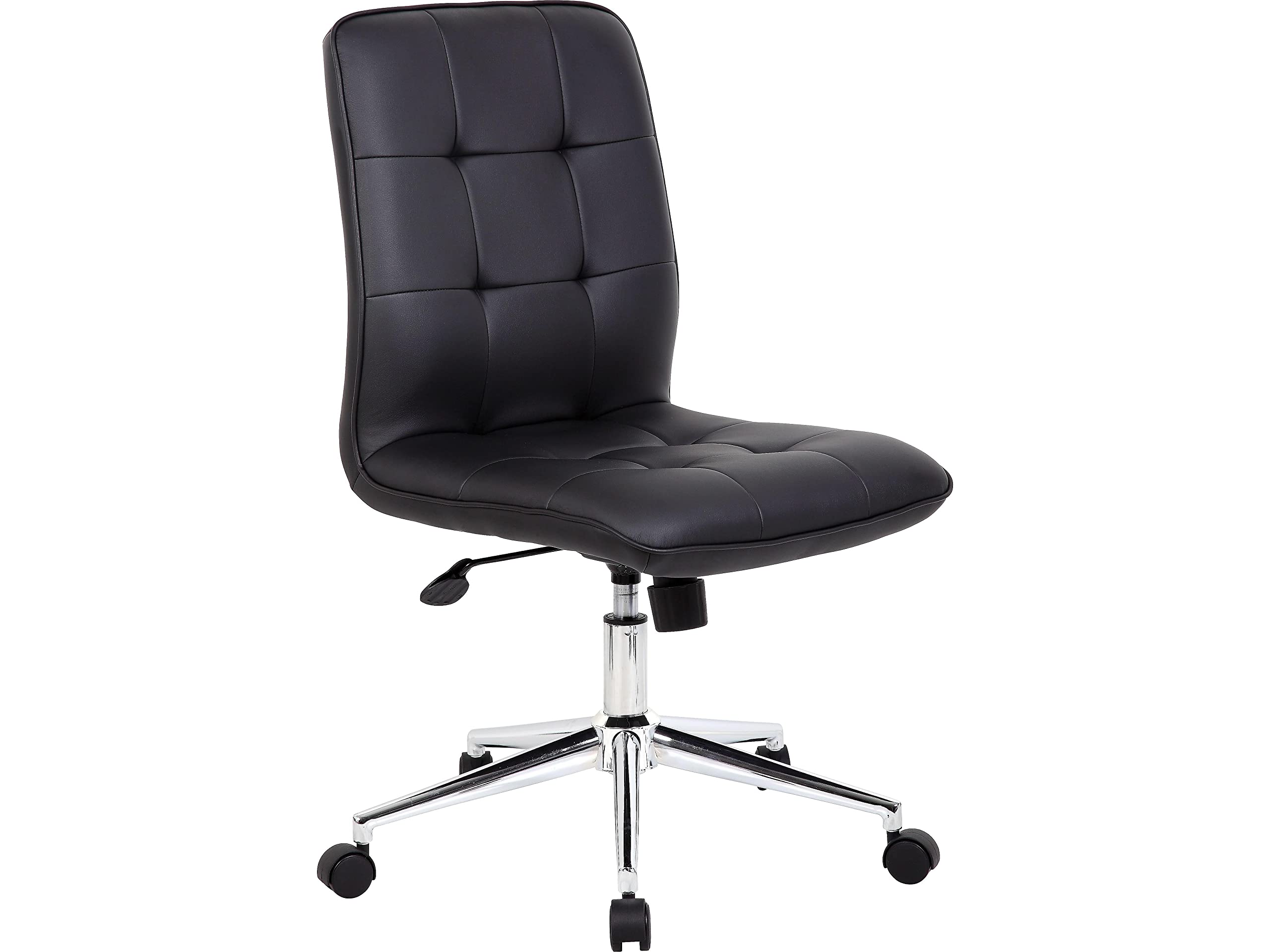Boss Office Products Millennial Modern Faux Leather Office Chair - Ergonomic Computer Desk Chair with Adjustable Height, Black (B330-BK) - Perfect for Home Office, Gaming & Workspace