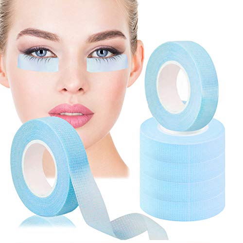 6 Rolls EBANKU Breathable Blue Eyelash Extension Tape - Hypoallergenic Micropore Under Eye Tape for Professional Lash Artists & DIY Use - Perfect for Salon, Spa & Home Lash Applications (Blue)
