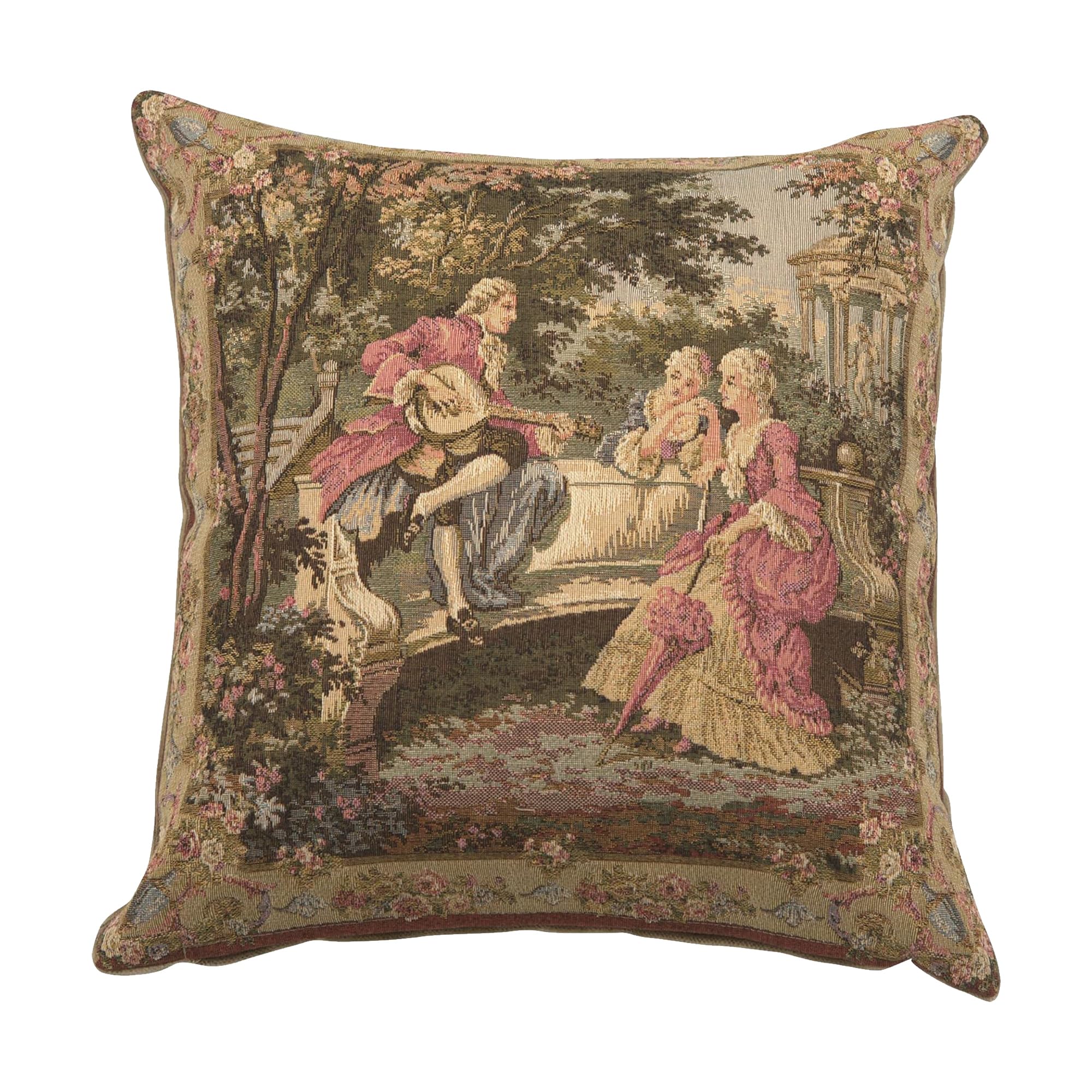 Charlotte Home Furnishings 18x18 Inch Decorative Pillow Covers - Soft Cotton Jacquard Woven Tapestry Throw Pillows for Couch, Living Room, Bedroom & Garden Decor - Perfect for Belgian Sofa, Party & Cozy Home Accents