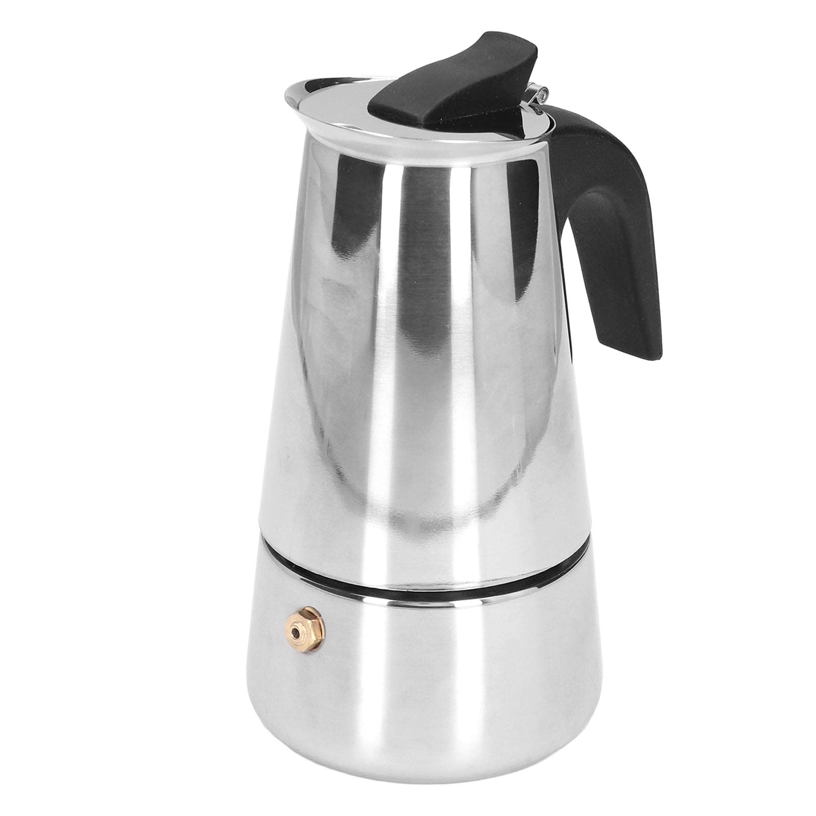 Premium Italian Moka Pot - 304 Stainless Steel Coffee Maker (200ML, No. 4) for Home, Office & Travel - Easy to Clean Espresso Brewing for Perfect Morning Coffee & Camping Trips
