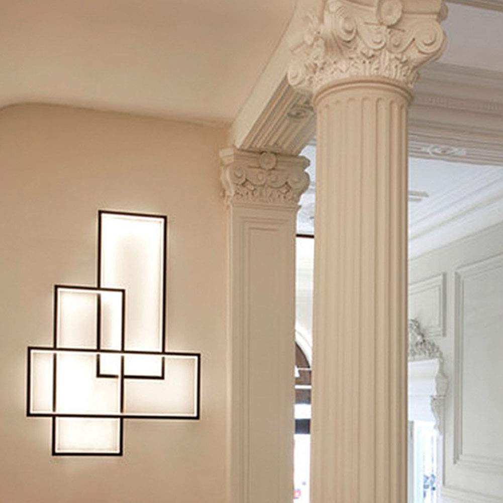 Modern Square Acrylic-Shade LED Wall Sconce Light - Dimmable Wall Mount Fixture for Living Room, Bedroom, Hallway & Staircase | Black Bathroom Mirror Lighting & Bedside Lamp for Cozy Ambience
