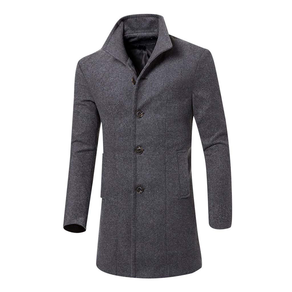 Men's Winter Trench Coat - Waterproof Windbreaker with Button Closure, Warm Long Overcoat for Outdoor Activities | Perfect for Hiking, Travel & Daily Commute