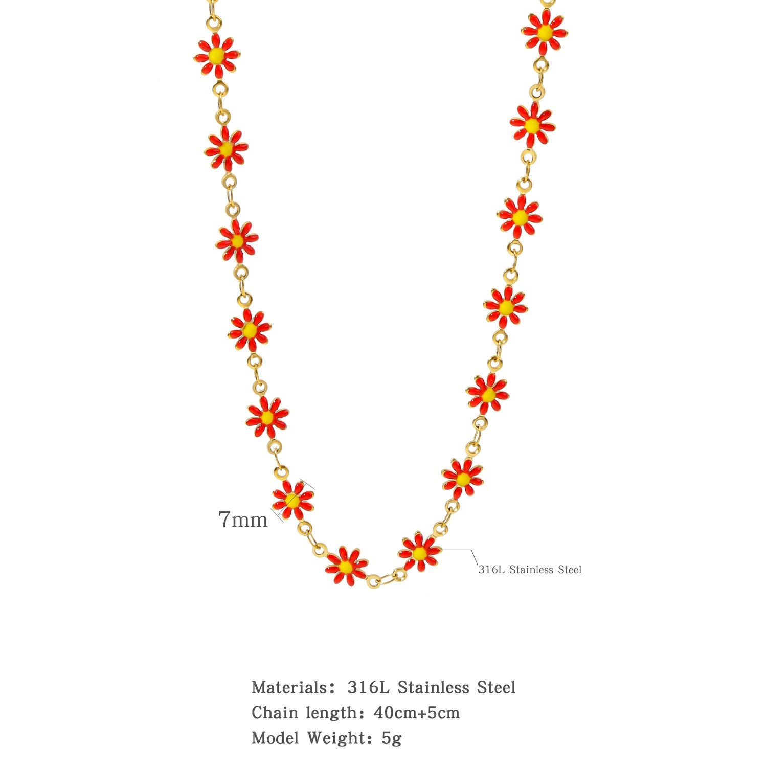Charming Enamel Flower Bracelet & Necklace Set for Women - Elegant Jewelry Gift for Birthday, Anniversary & Valentine's Day | JDB635 | Perfect for Everyday Wear, Date Nights & Special Occasions
