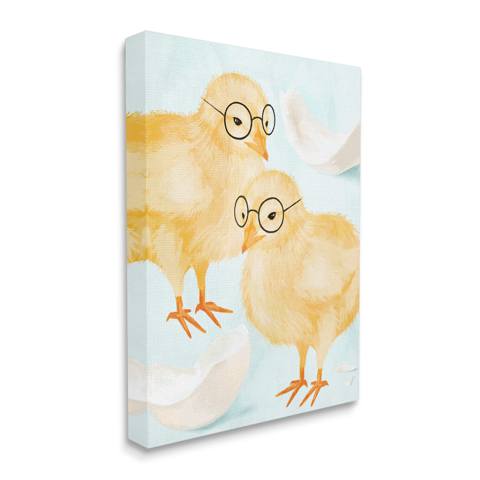 Stupell Industries Easter Chicks Hatched Eggs Yellow Birds Round Glasses Canvas Wall Art - 36
