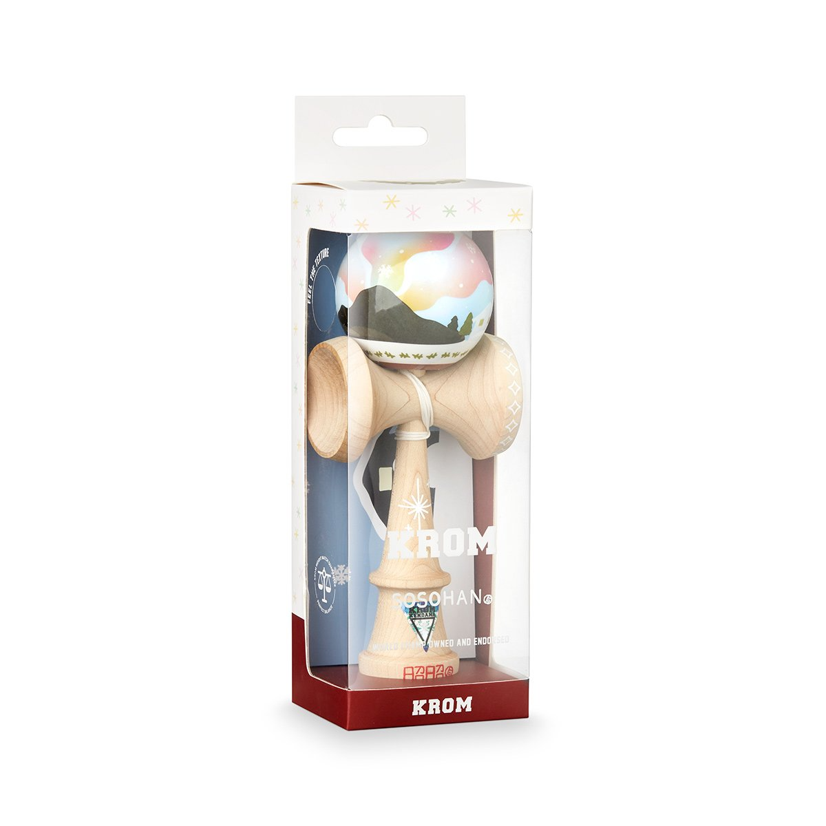 Premium Krom Signature Kendama - Handcrafted Wooden Skill Toy for All Ages - Perfect for Winter Play, Stress Relief & Skill Development