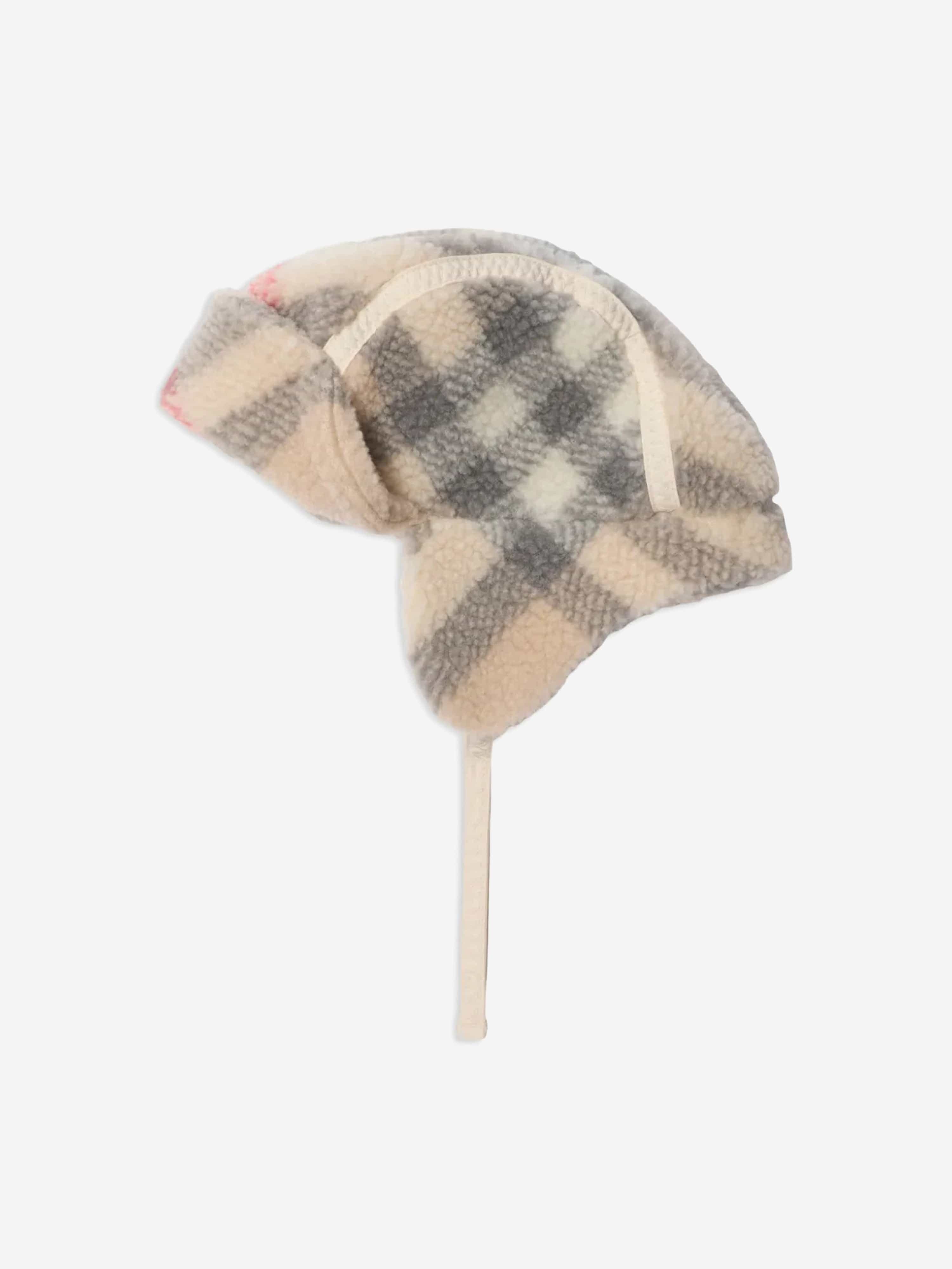 Baby Turner Check Hat in Beige - Soft Cotton Newborn Sun Protection Cap for Boys & Girls - Perfect for Outdoor, Beach, and Photo Shoots