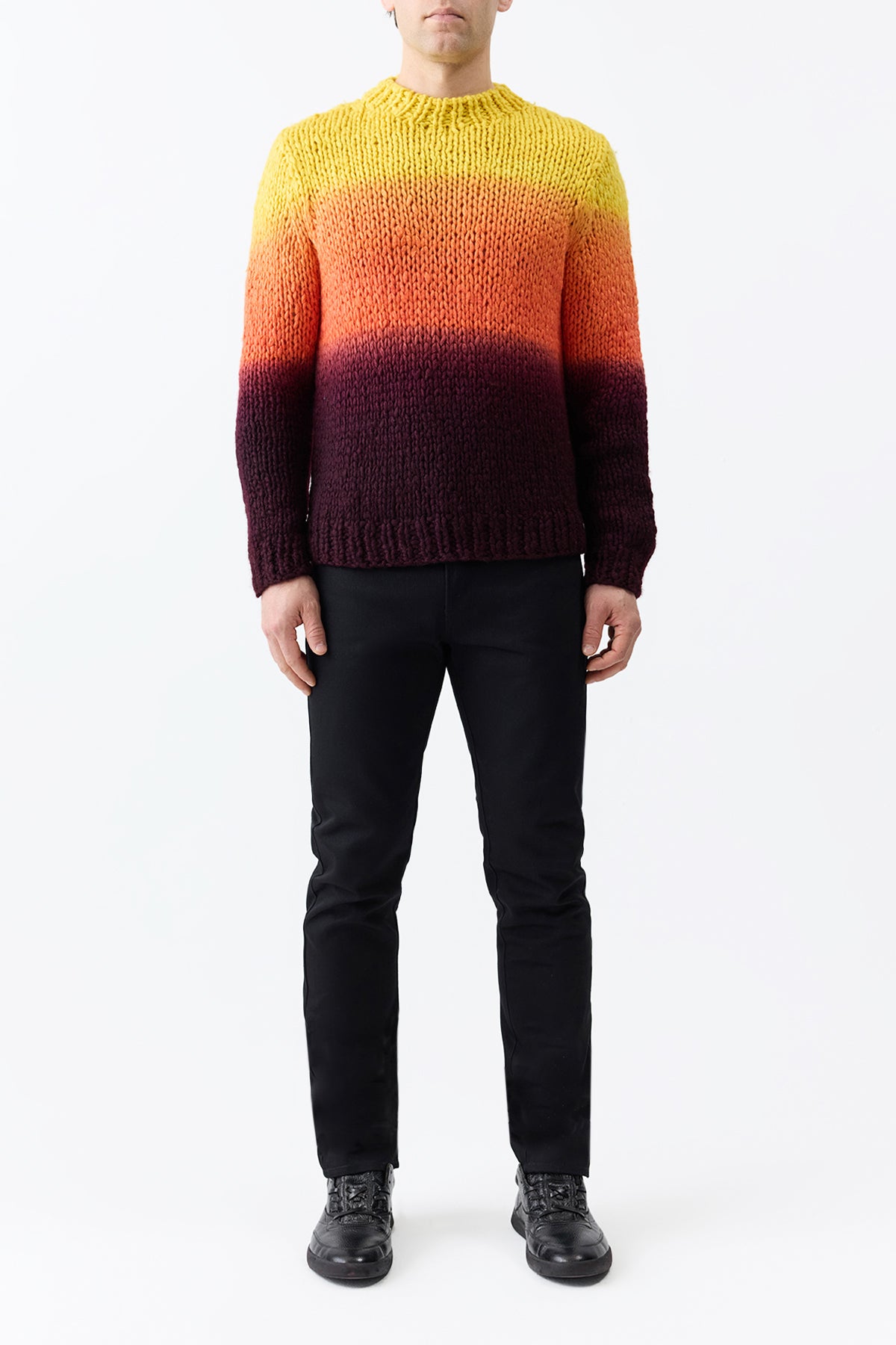 Aion Knit Sweater - Premium Welfat Cashmere Deep Dye Sunrise Color | Cozy Winter Pullover for Women | Perfect for Holiday Gifts & Casual Outfits