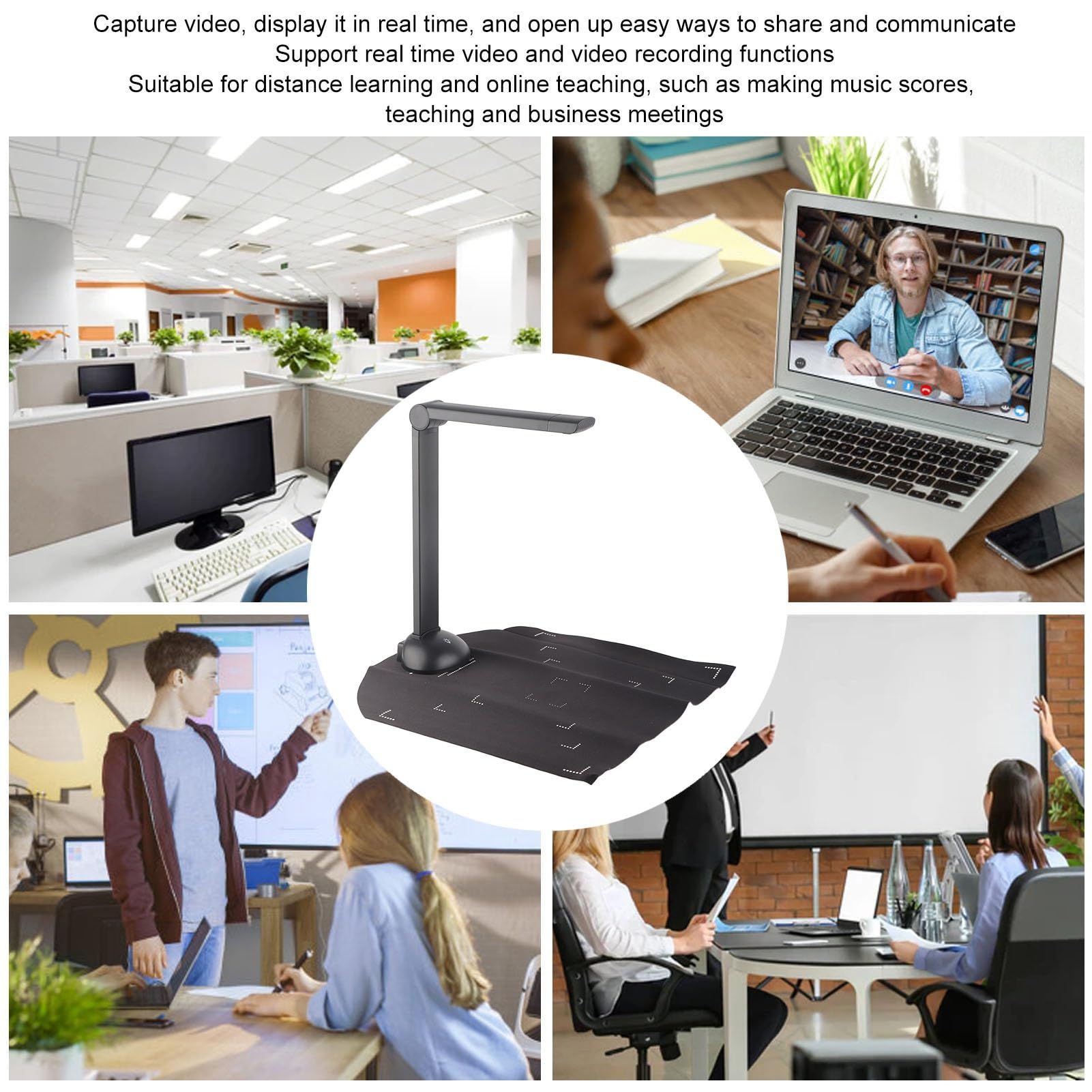 Foldable A3 A4 Document Camera & Book Scanner - HD Video Recording for Teaching, Online Classes, Office Work & Manuscript Scanning | Portable Scanner for Teachers, Students & Professionals
