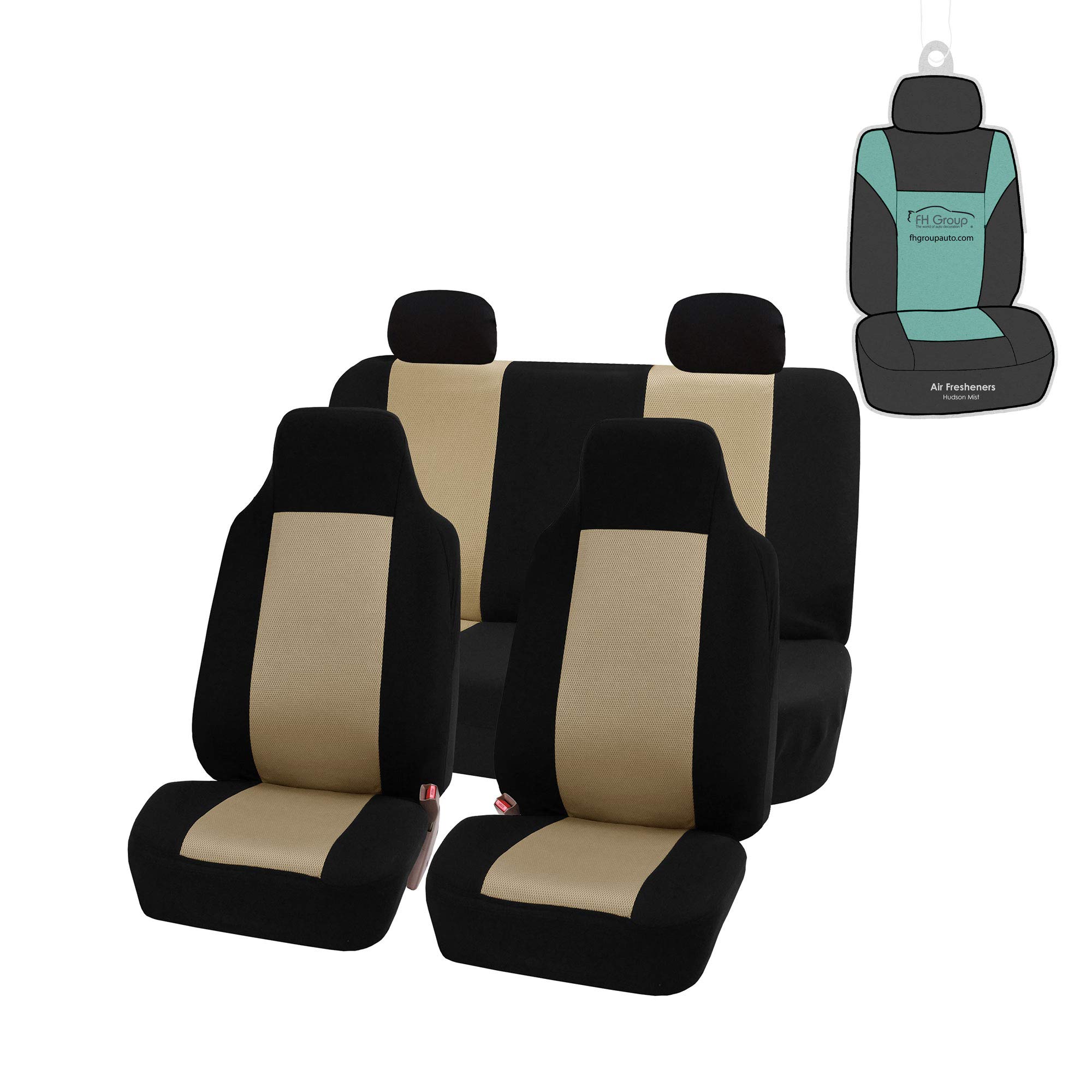 Universal Beige Cloth Car Seat Covers - Full Set for SUV, Sedan & Van - Comfort & Protection
