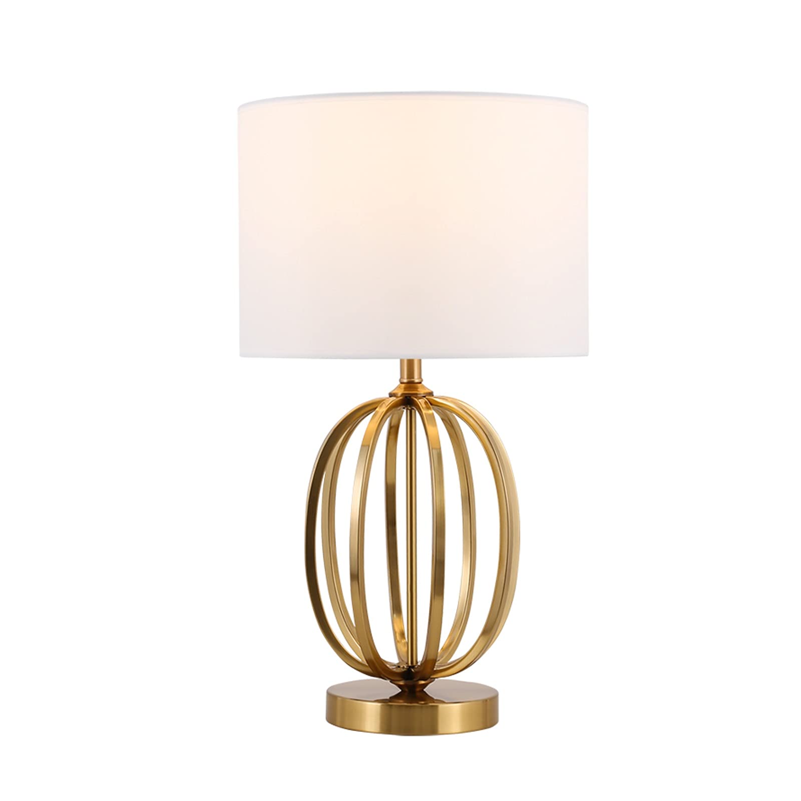 Modern Iron Bedside Table Lamp with Fabric Lampshade - 20.8