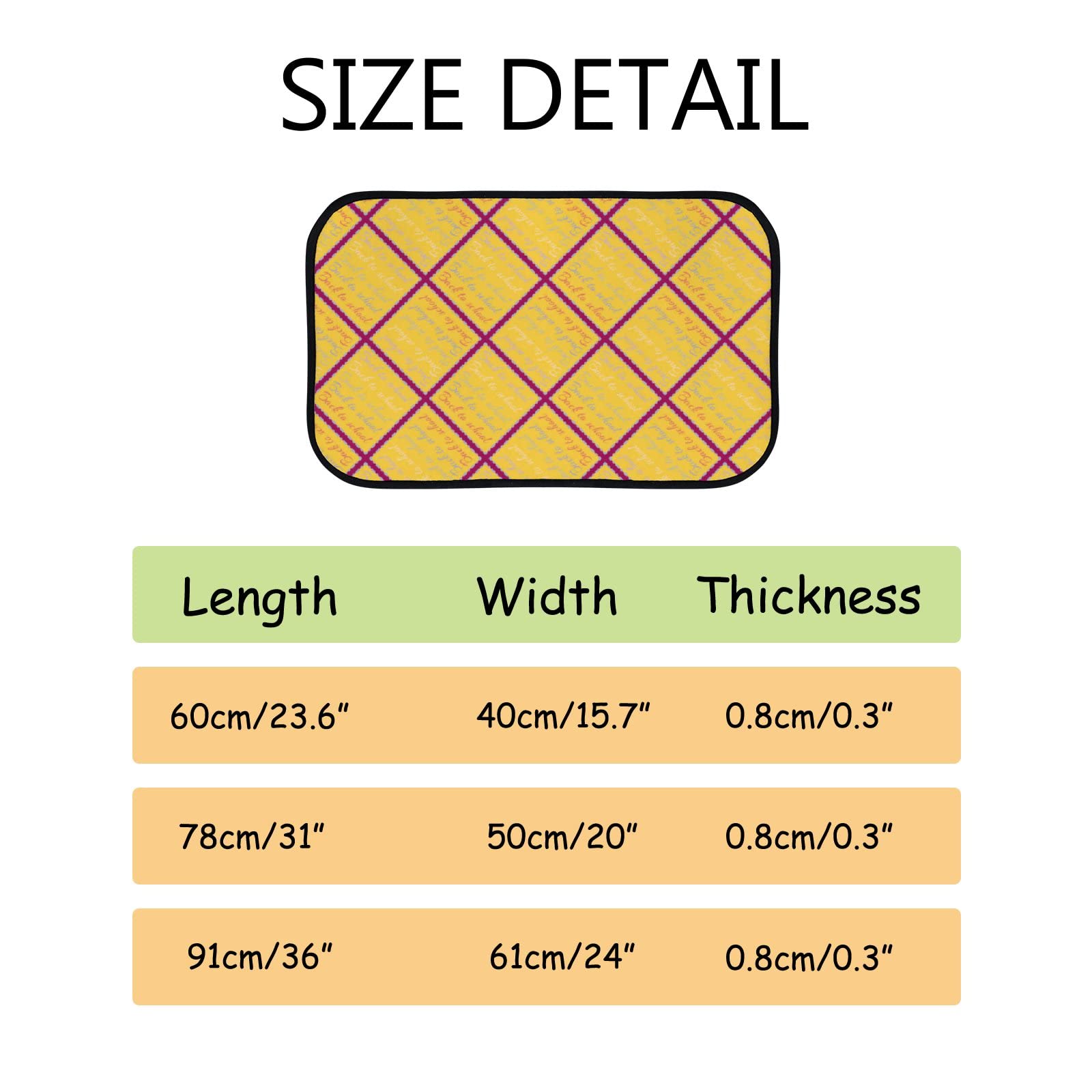Soft Foam Diamond Lattice Non-Slip Washable Area Rug - 31x20 Inch Indoor/Outdoor Kitchen & Bath Mat - Home Decor for Living Room, Bedroom, Dorm