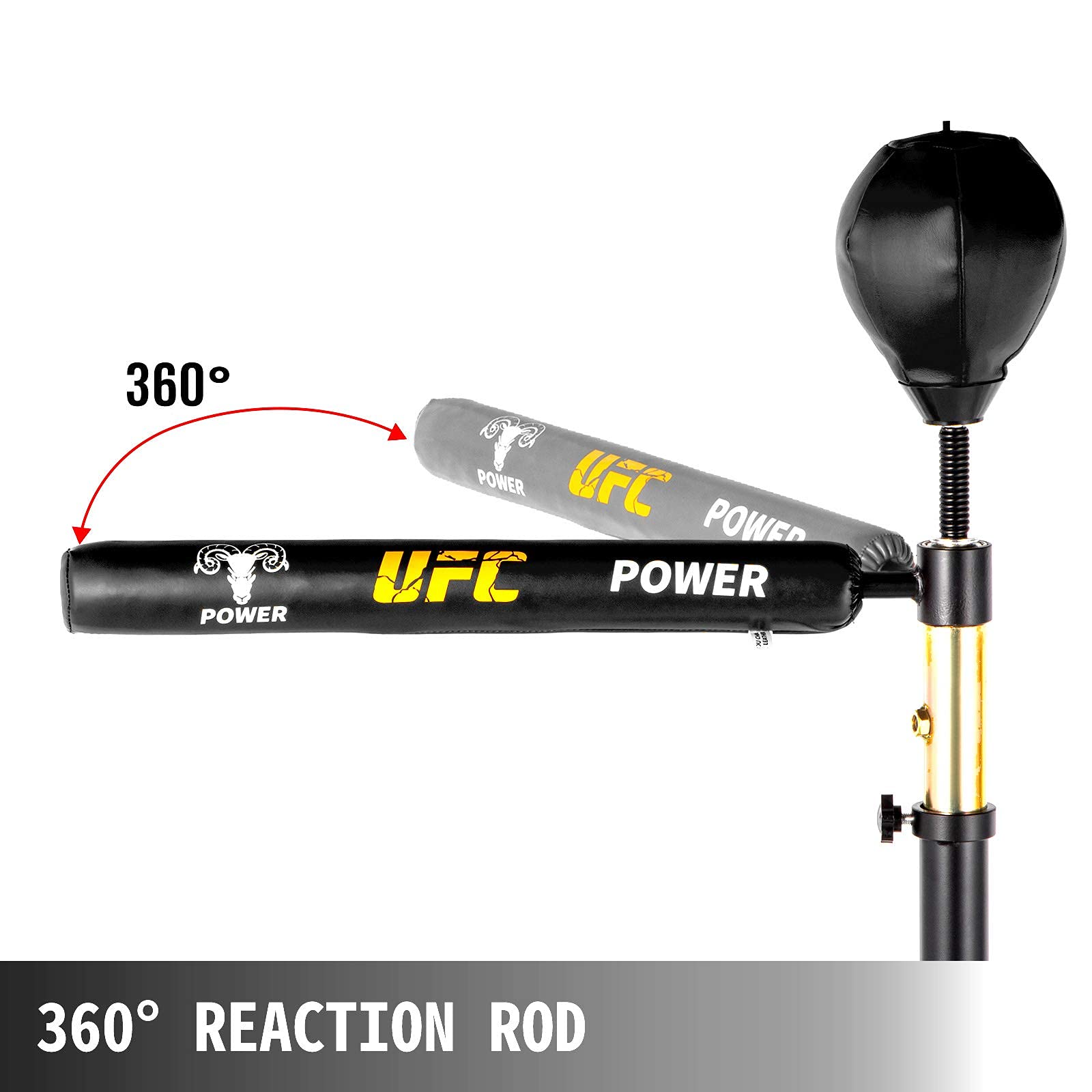 Happybuy Boxing Speed Trainer - Adjustable Height Punching Bag with Spinning Bar, Reflex Ball & Gloves | Free Standing Speed Bag for Boxing Training | Ideal for Adults & Kids | Home Gym & Martial Arts Practice