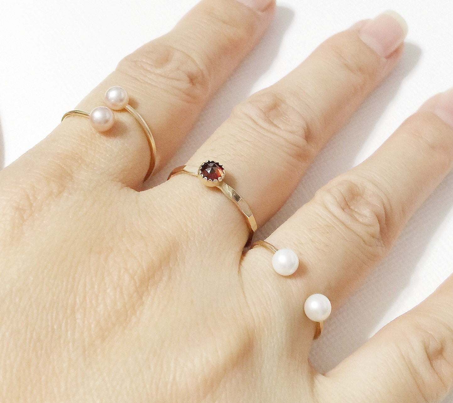 Ring Adora White Pearl Jewelry (R142) - Elegant Pearl Ring for Women, Perfect for Weddings, Parties & Special Occasions