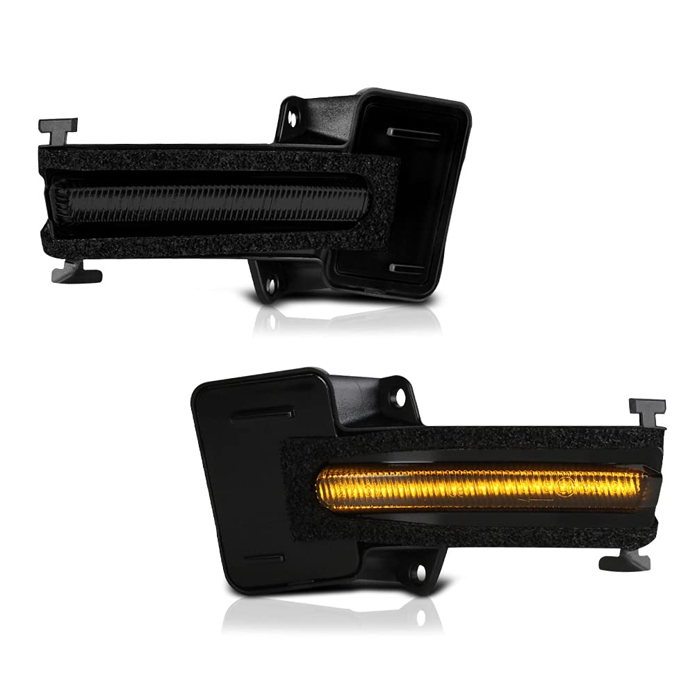 VIPMOTOZ Smoked LED Sequential Turn Signal Lights for 2016-2022 Honda Insight & Civic Touring - Side Mirror Indicator Blinker Replacement (Driver & Passenger Side, Chrome Housing) - Perfect for Night Driving and Enhanced Safety