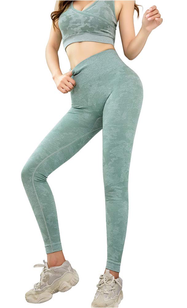 Angcoco Women's High Waisted Tummy Control Yoga Pants - Workout Leggings for Running, Gym & Lounge Wear - Comfortable Stretchy Activewear