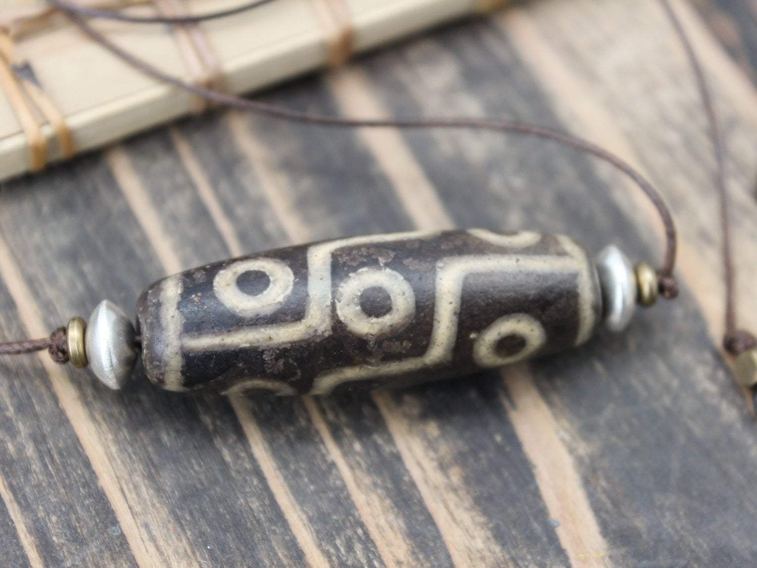 Authentic Nine Eye Dzi Bead Necklace - Tibetan Buddhist Lucky Charm for Wealth & Protection | Spiritual Jewelry for Meditation, Energy Healing & Fashion Accessory