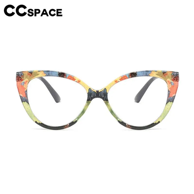 CCspace Women's Full Rim Cat Eye Titanium Reading Glasses R57566 - Lightweight & Durable Eyewear for Reading, Office Work & Fashion Accessories