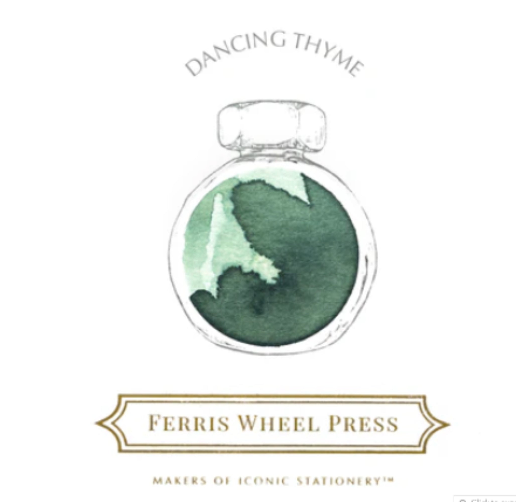 Ferris Wheel Press Dancing Thyme Fountain Pen Ink - 38mL Bottle for Calligraphy, Journaling & Artistic Writing - Premium Quality Ink for Pens