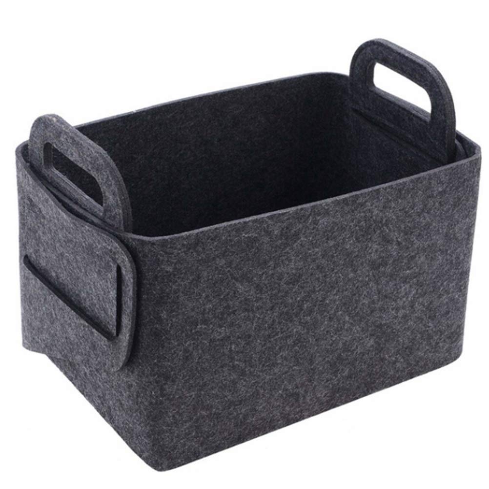 WIONC Foldable Felt Storage Basket for Laundry, Toys & Home Organization - Multi-Purpose Cloth Bin for Bedroom, Nursery & Office (Color: A, Size 35x24x21cm) - Perfect for Kids' Room, Closet Storage & Household Organization
