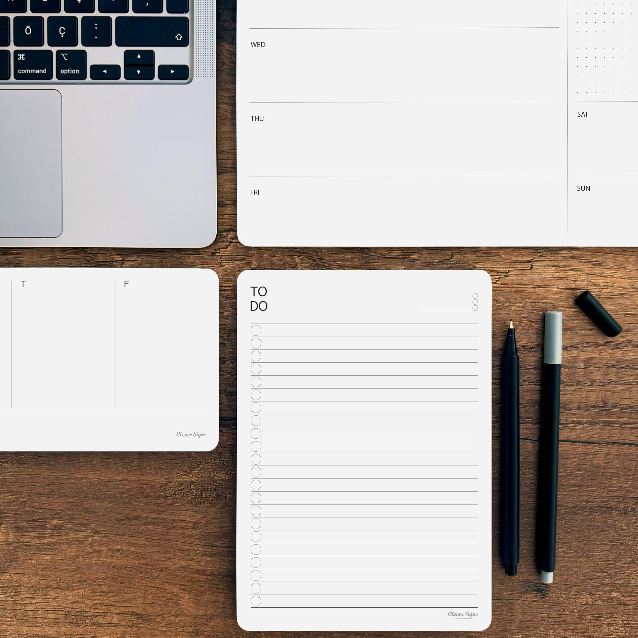 A5 To Do List Notepad - 2 Pack Undated Daily Planner with Thick Premium Paper & Cardboard Back (8.3