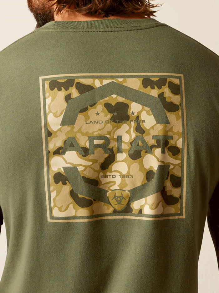 Ariat Men's Duck T-Shirt in Surplus Green - Comfortable Casual Workwear for Outdoor Activities and Everyday Wear
