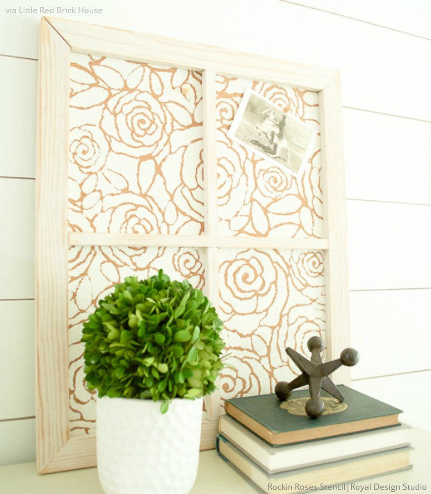 Rockin' Roses Damask Wall Stencil - Reusable DIY Painting Template for Home Decor, Bedroom & Nursery Accent Walls - Perfect for Wall Art, Furniture Upcycling and Craft Projects