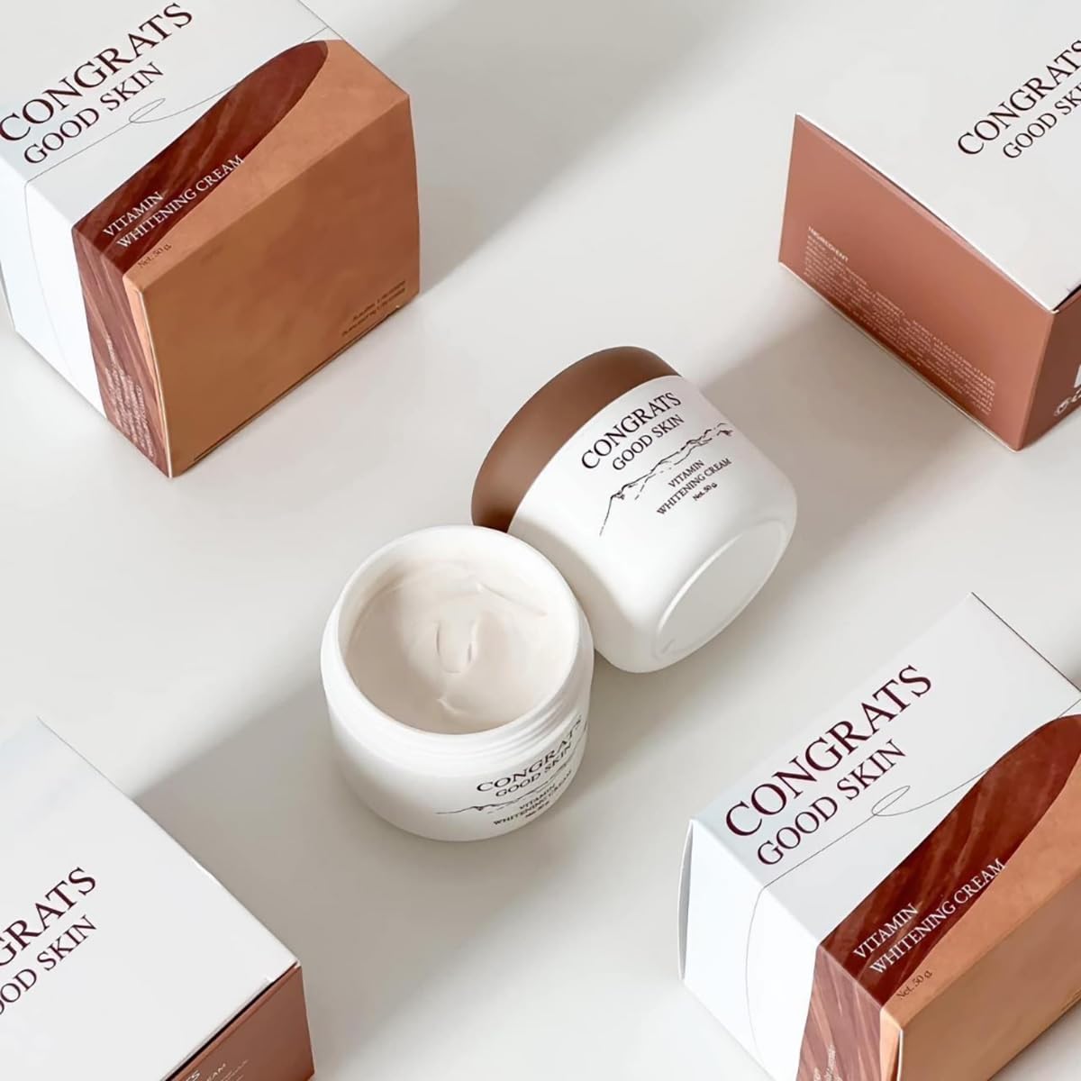 50g/Box Thaigiftshop Congrats Underarm Brightening Cream with Vitamin E - Large Size (Pack of 4) for Smooth & Radiant Skin | Free Tomato Facial Mask Included | Perfect for Daily Skincare & Special Occasions