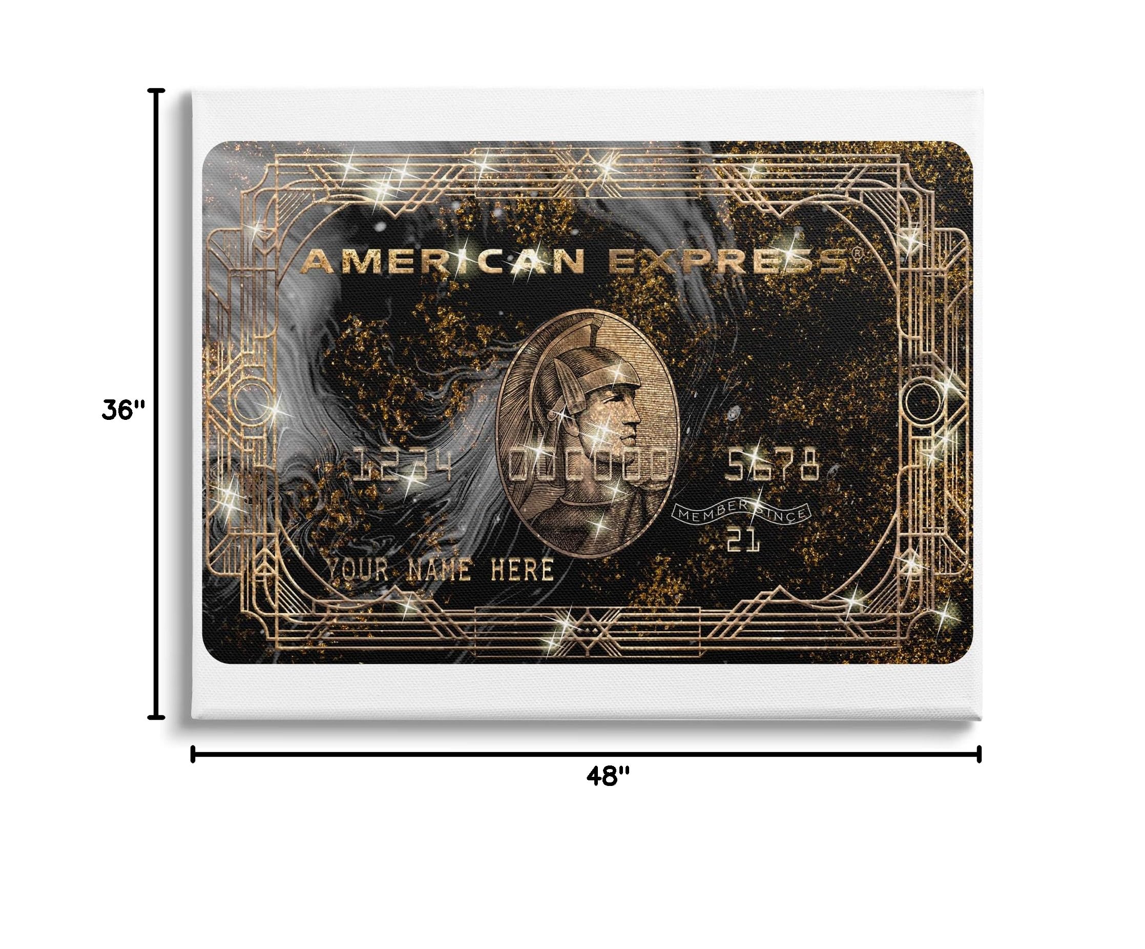 Stupell Industries Glam Fashion Card Chic Pattern Money Sparkle Canvas Wall Art - 48x36 Inches Yellow - Designed by Ziwei Li | Trendy Home Decor for Living Room, Bedroom & Office