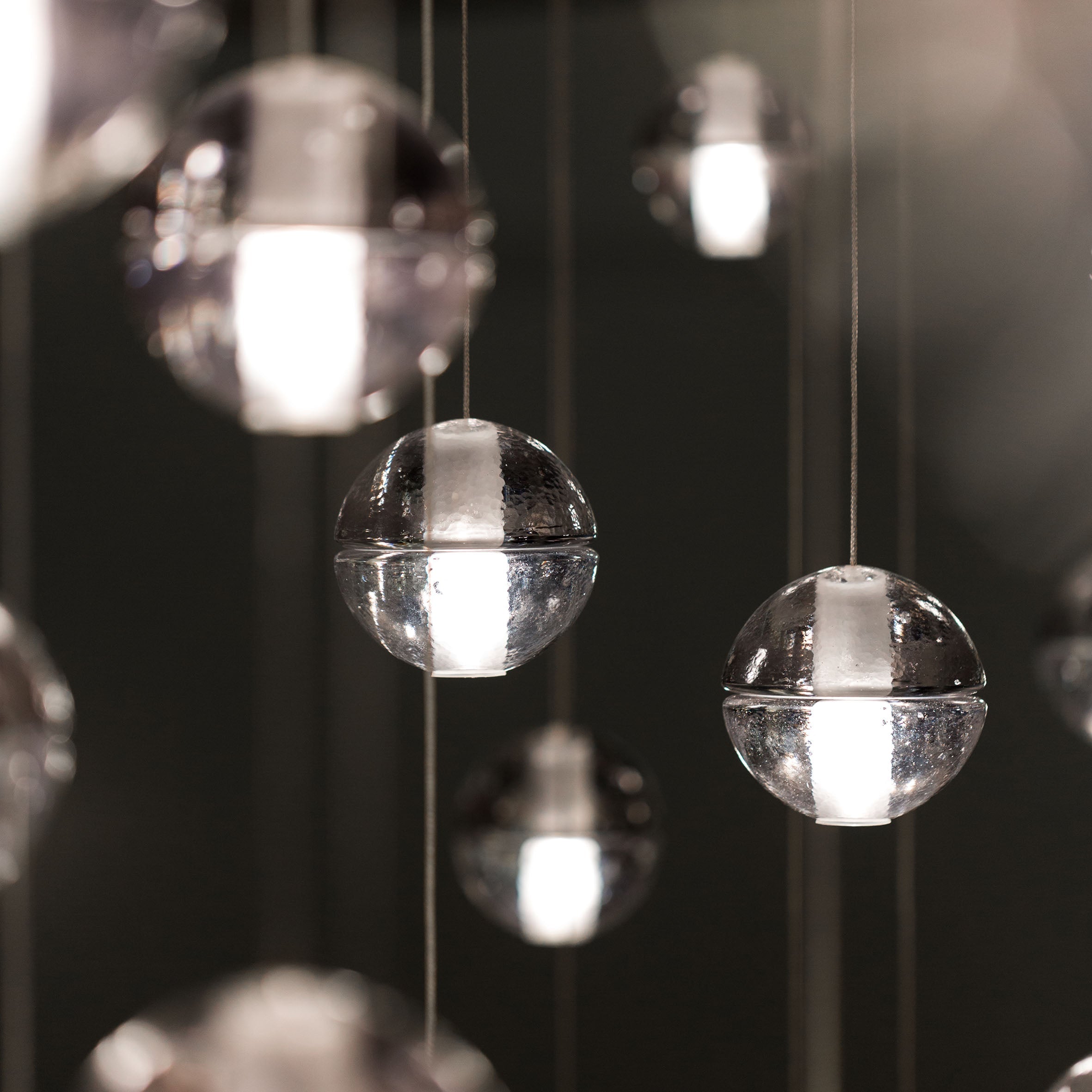 Elegant Ball Crystal Pendant Light - Modern Chandelier for Dining Room, Bedroom & Living Room Decor - Dimmable LED Hanging Light Fixture