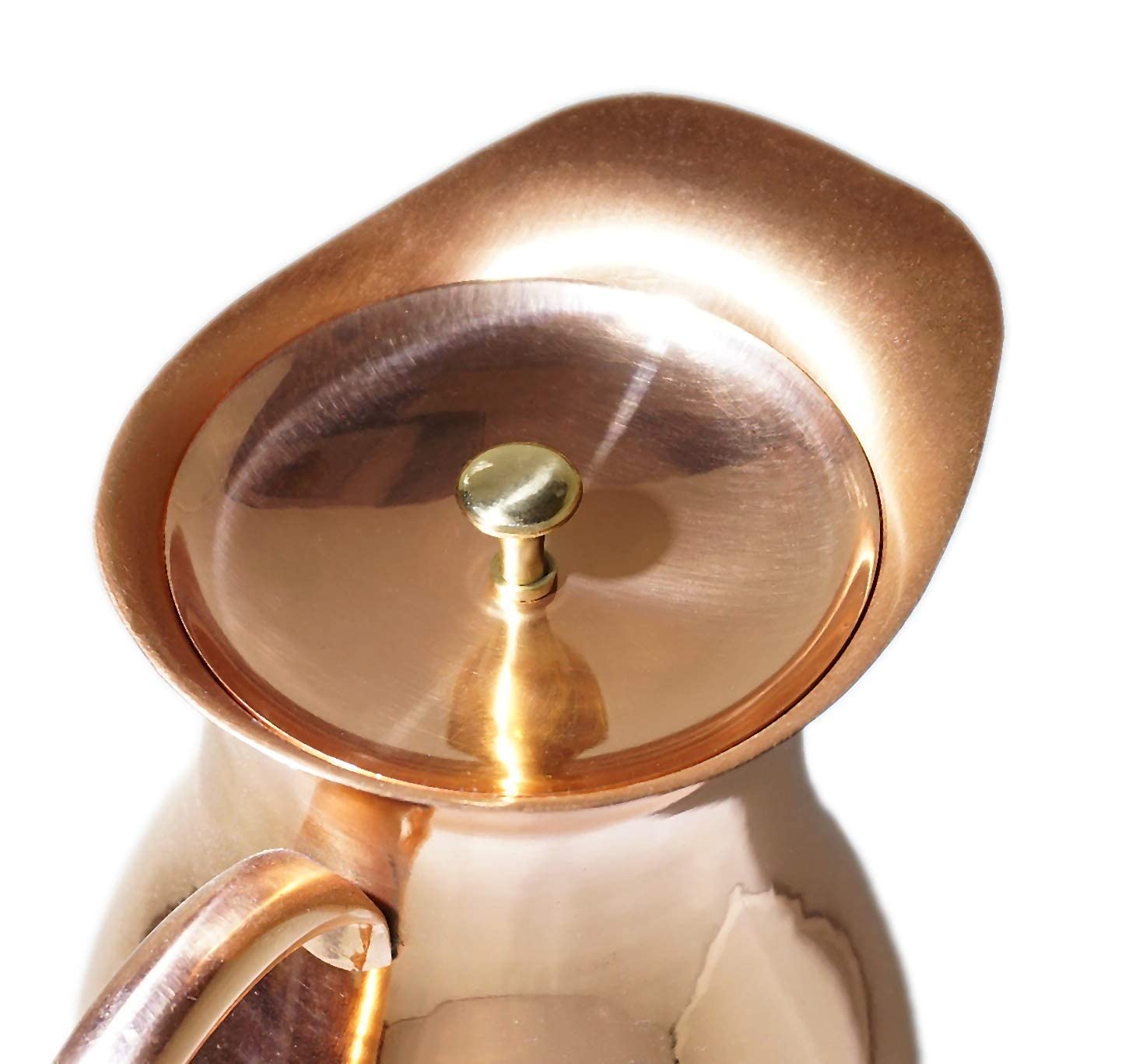 Pure Copper Water Pitcher (70 oz, 2 Liter) with Lid & 2 Drinking Tumblers - Handcrafted Ayurvedic Copperware for Health Benefits | Perfect for Detox Water, Lemon Infusions & Home Wellness Rituals