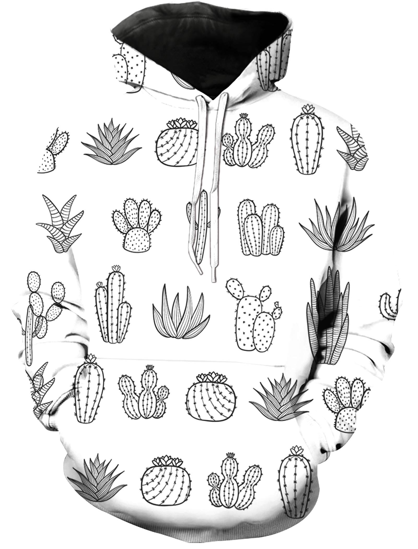 Women's Hoodies Active Long Sleeve Sweatshirt - Tropical Succulents Print Casual Pullover for Women | Gym, Yoga, Running & Outdoor Activities
