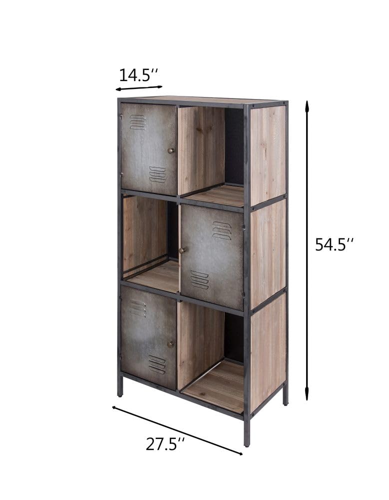 Rustic Weathered Steel Bookcase - Modern Industrial Bookshelf for Living Room, Office & Study | Durable & Stylish Home Storage Solution