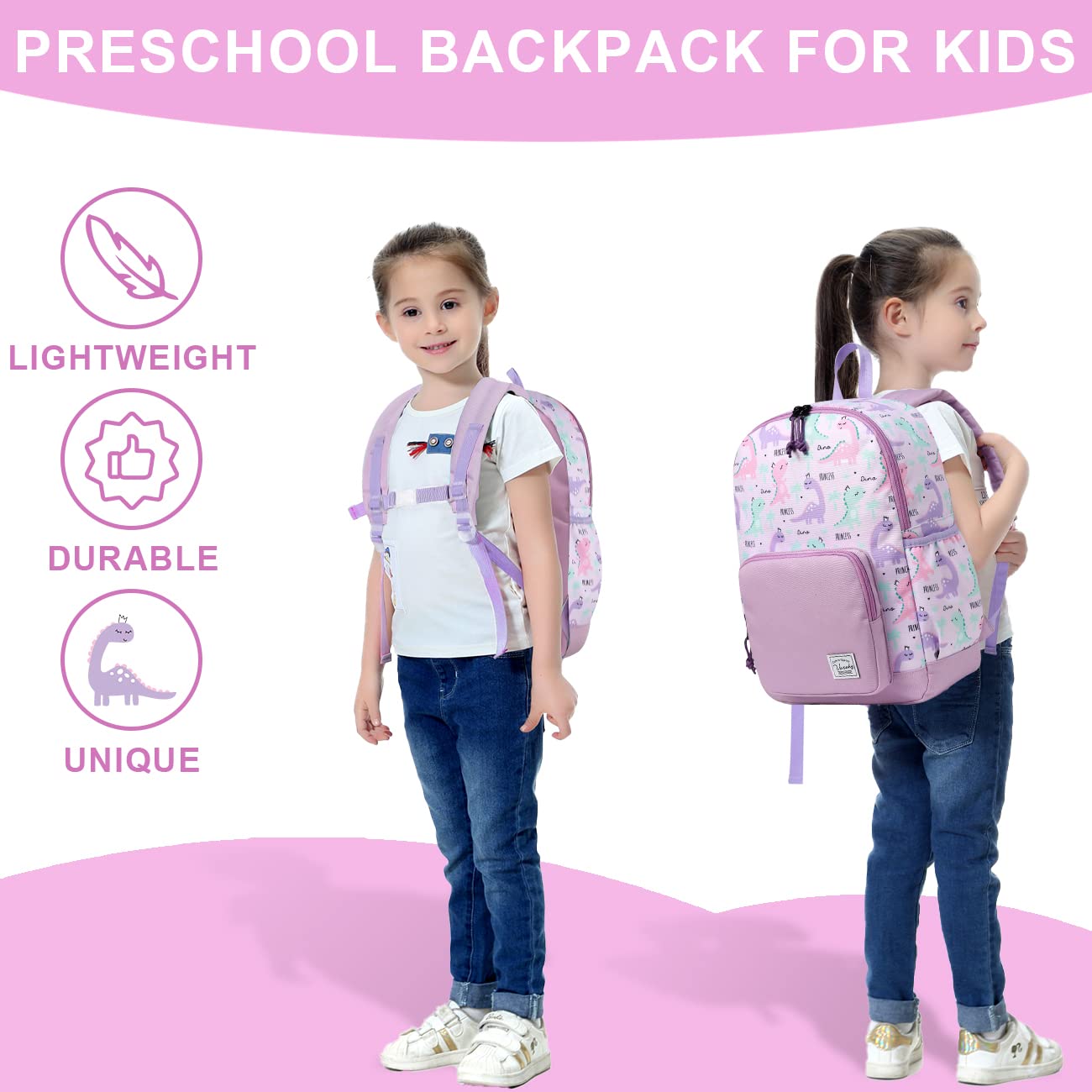 VASCHY Kids Backpack - Lightweight Water Resistant School Backpack for Boys & Girls with Adjustable Chest Strap | Perfect for Preschool, Kindergarten & Day Trips