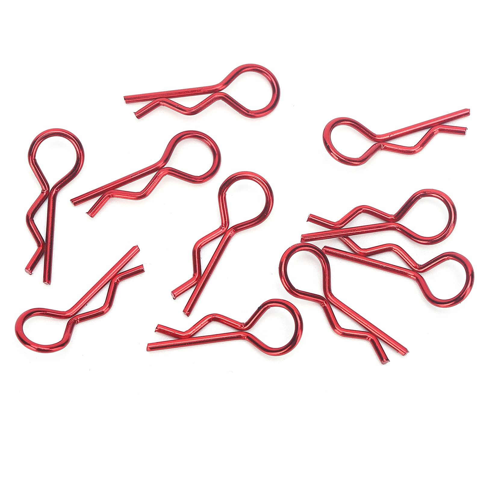 Jopwkuin RC Shell R Clips - 10Pcs 8.3mm Universal Body Clips for 1/5 1/6 1/8 1/10 Scale RC Cars (Red) - Easy Installation & Wide Compatibility - Perfect for RC Car Maintenance, Upgrades & Off-Road Racing Accessories
