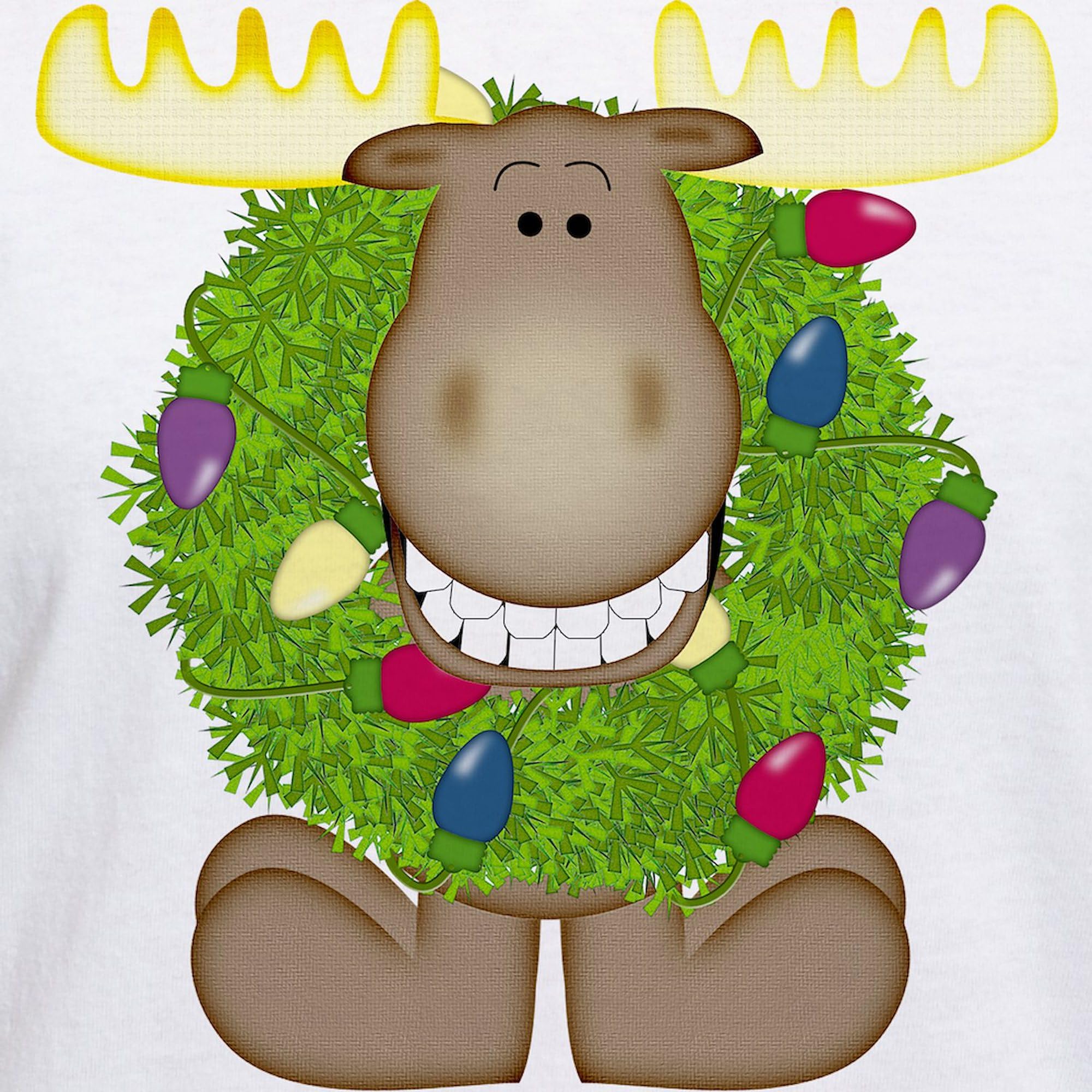 Merry Christmoose Women's V-Neck T-Shirt - Soft Cotton Christmas Holiday Tee for Women - Perfect for Holiday Parties & Family Gatherings