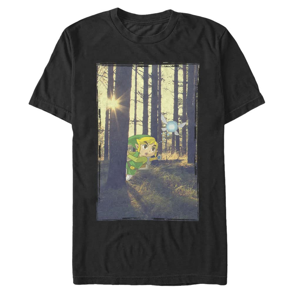 Nintendo Legend of Zelda Men's T-Shirt - Breath of the Wild Forest Link Graphic Tee for Gamers & Fans | Casual Wear, Cosplay, Gaming Events