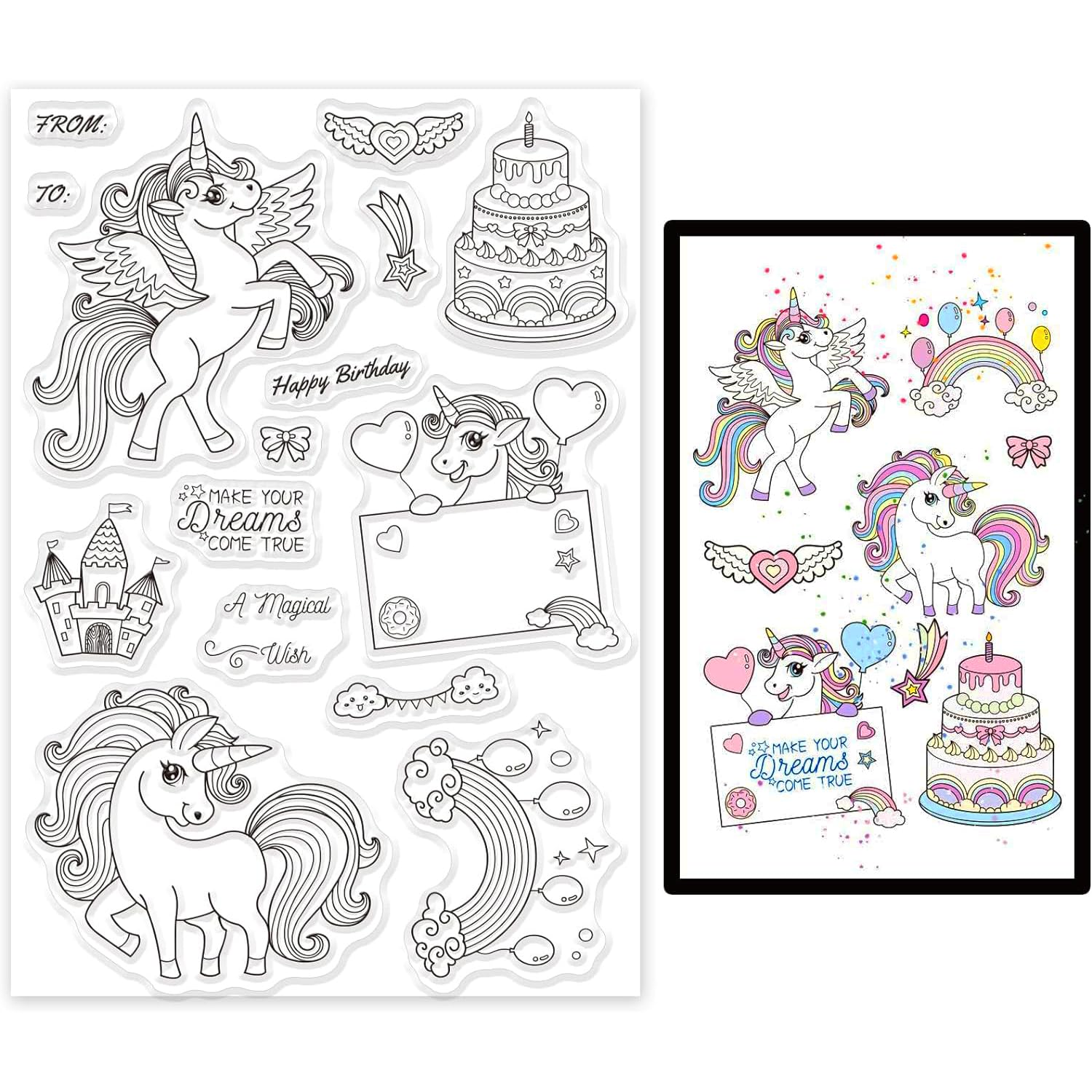 GlobleLand Fantasy Horse Silicone Clear Stamps - Transparent DIY Stamps for Scrapbooking, Card Making, Photo Albums & Paper Crafts - Perfect for Birthday, Valentine's Day & Home Decor