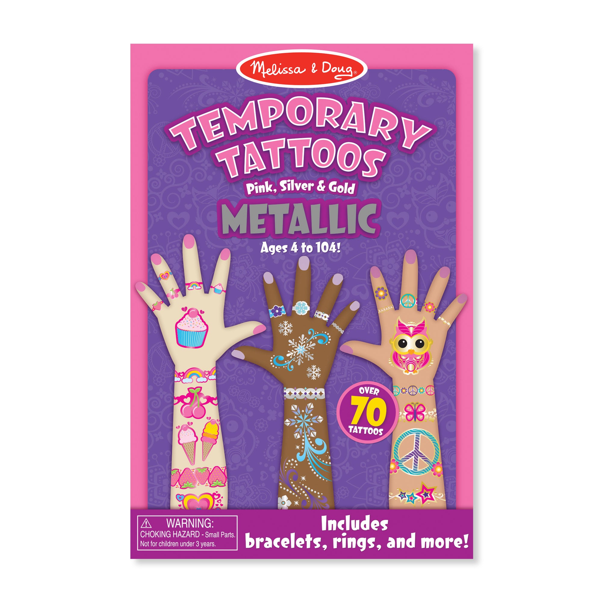 Metallic Temporary Tattoos for Adults & Kids - Waterproof Fake Tattoos for Parties, Halloween, Cosplay & Festivals
