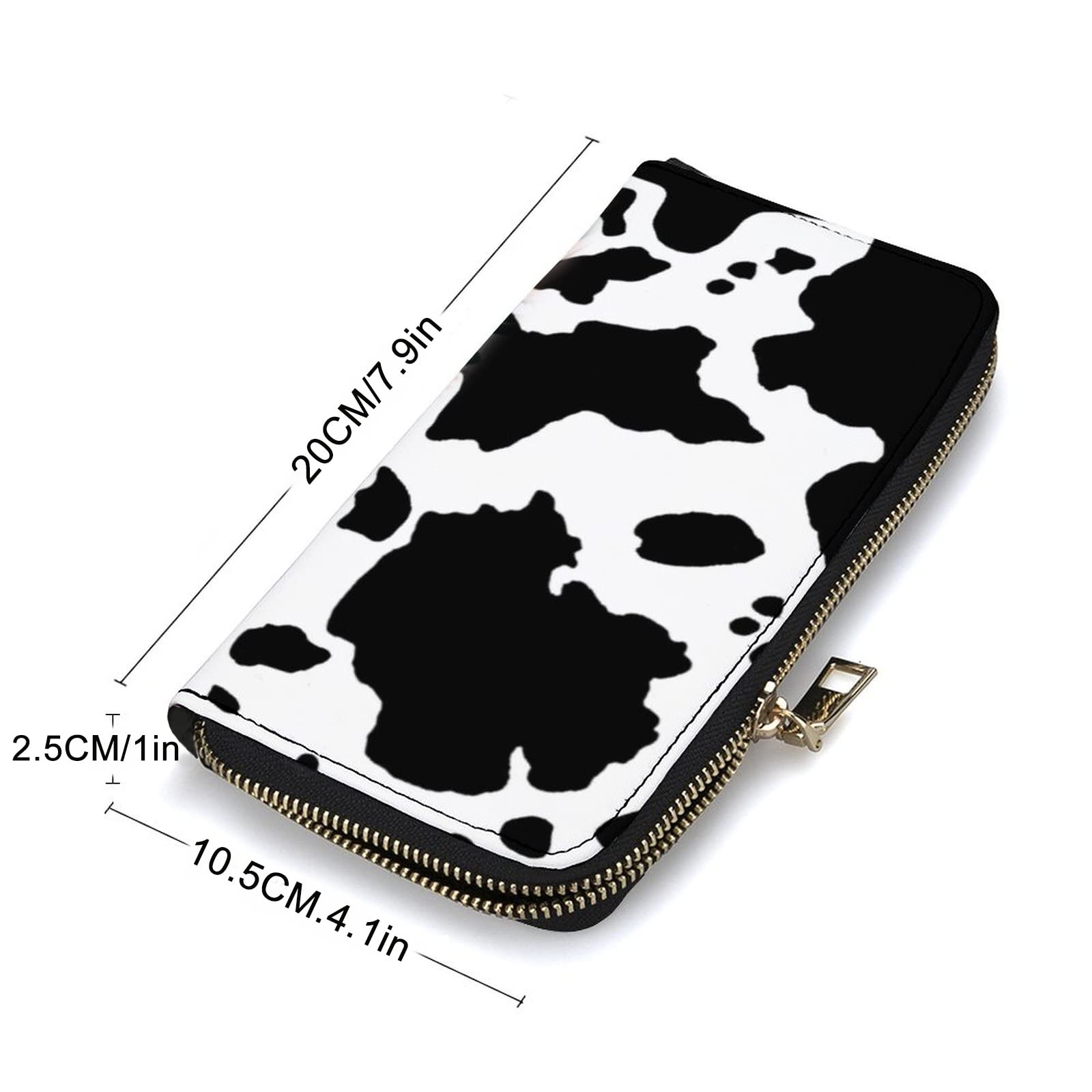 Cow Print Wallet for Women - PU Leather Phone & Credit Card Holder - Stylish Cow Print Purse for Everyday Use, Travel, and Shopping