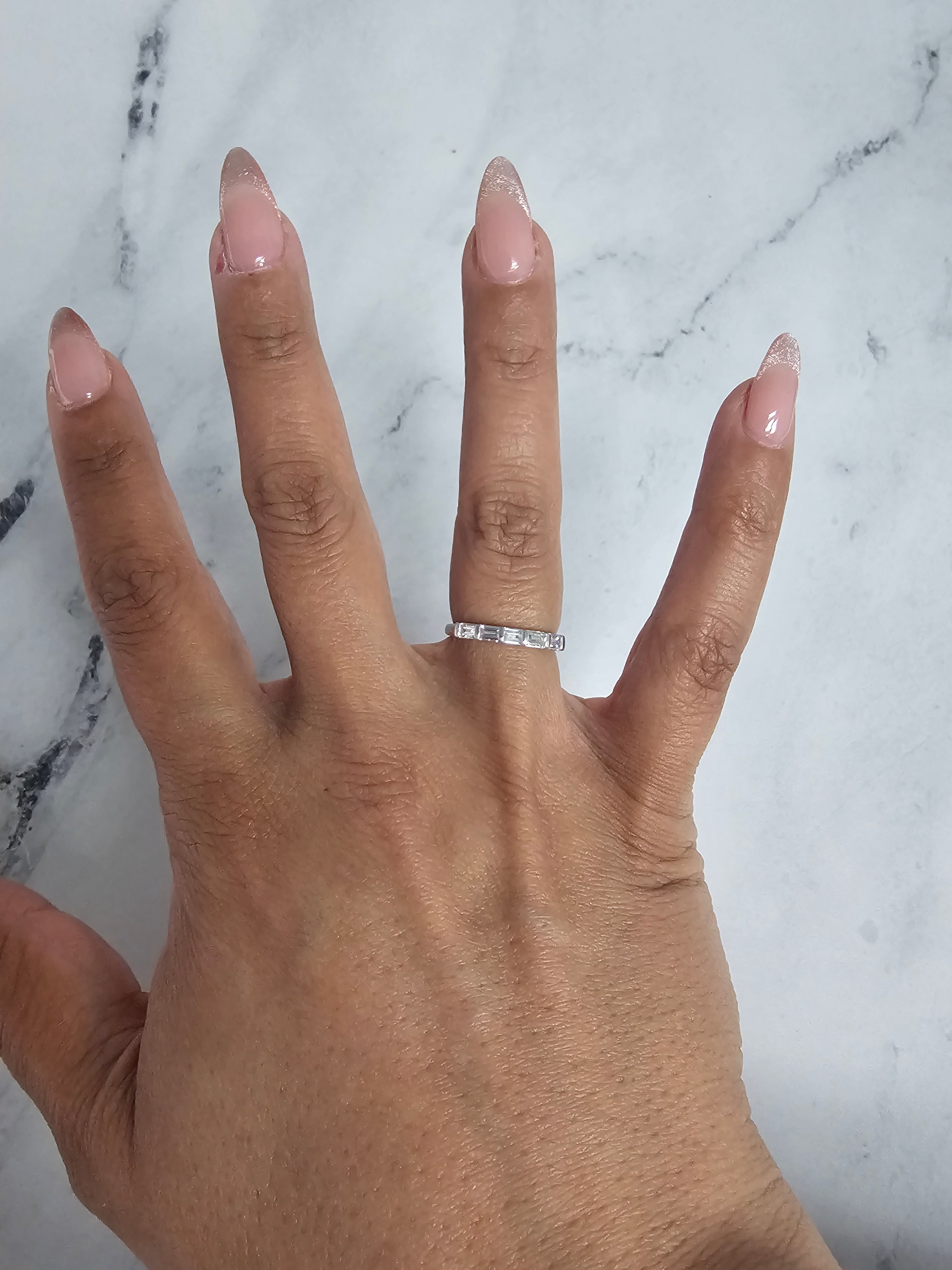 14K White Gold Baguette Diamond Wedding Band for Women - Elegant Bridal Ring for Engagement, Anniversary & Special Occasions