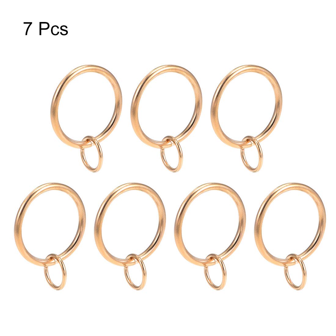 uxcell 32mm Inner Diameter Metal Curtain Rings - Light Gold Tone Drapery Hooks for Rods (7 Pack) - Perfect for Hanging Sheer, Blackout & Decorative Curtains in Living Room, Bedroom & Dorm