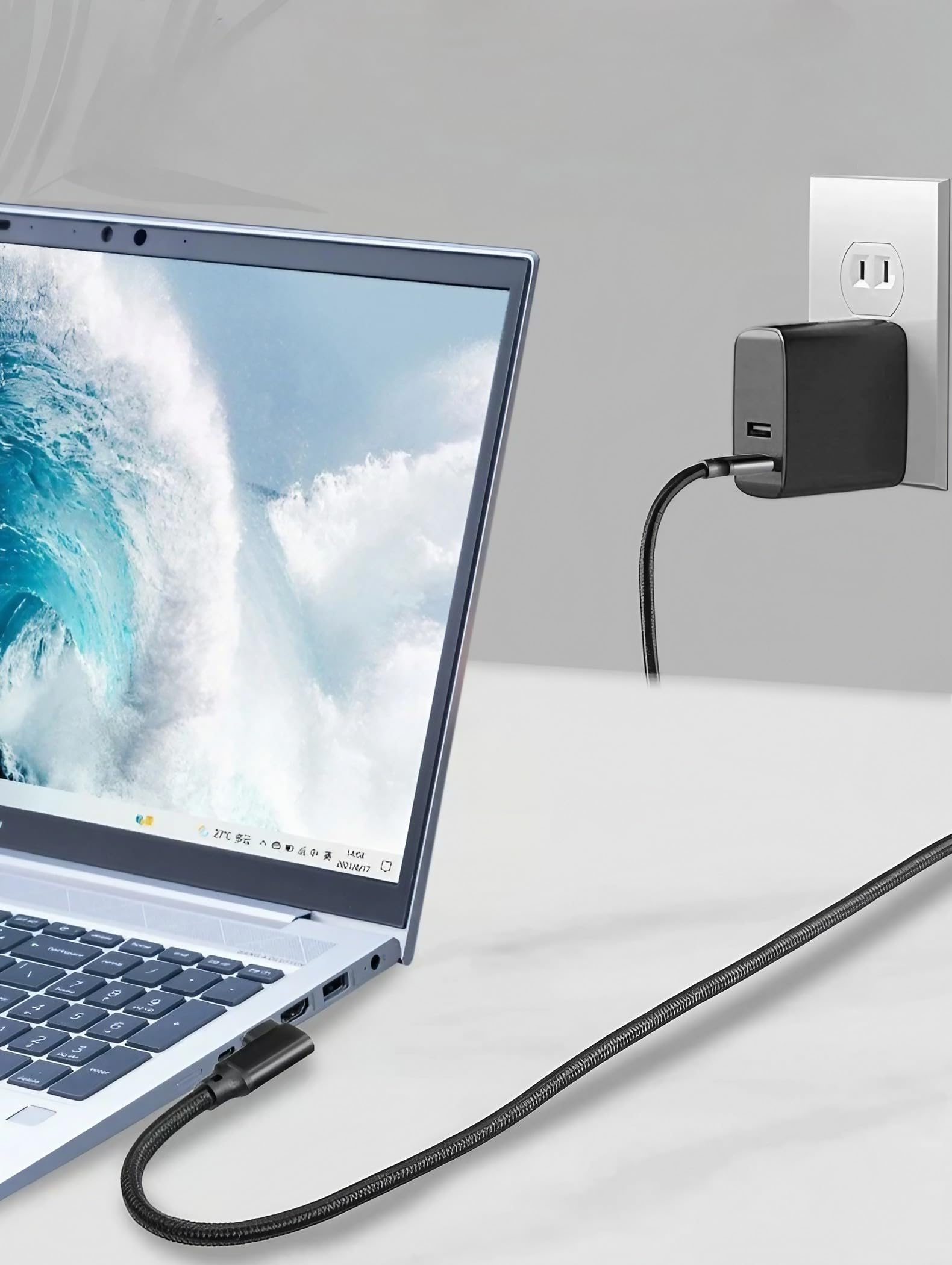High-Speed USB C Cable 5Gbps 3ft - 90° Right Angle USB-C to USB-C Data Transfer Cord for VR, Gaming, Phones & Laptops | Fast Charging & Sync for MacBook, Samsung, PS5 & More