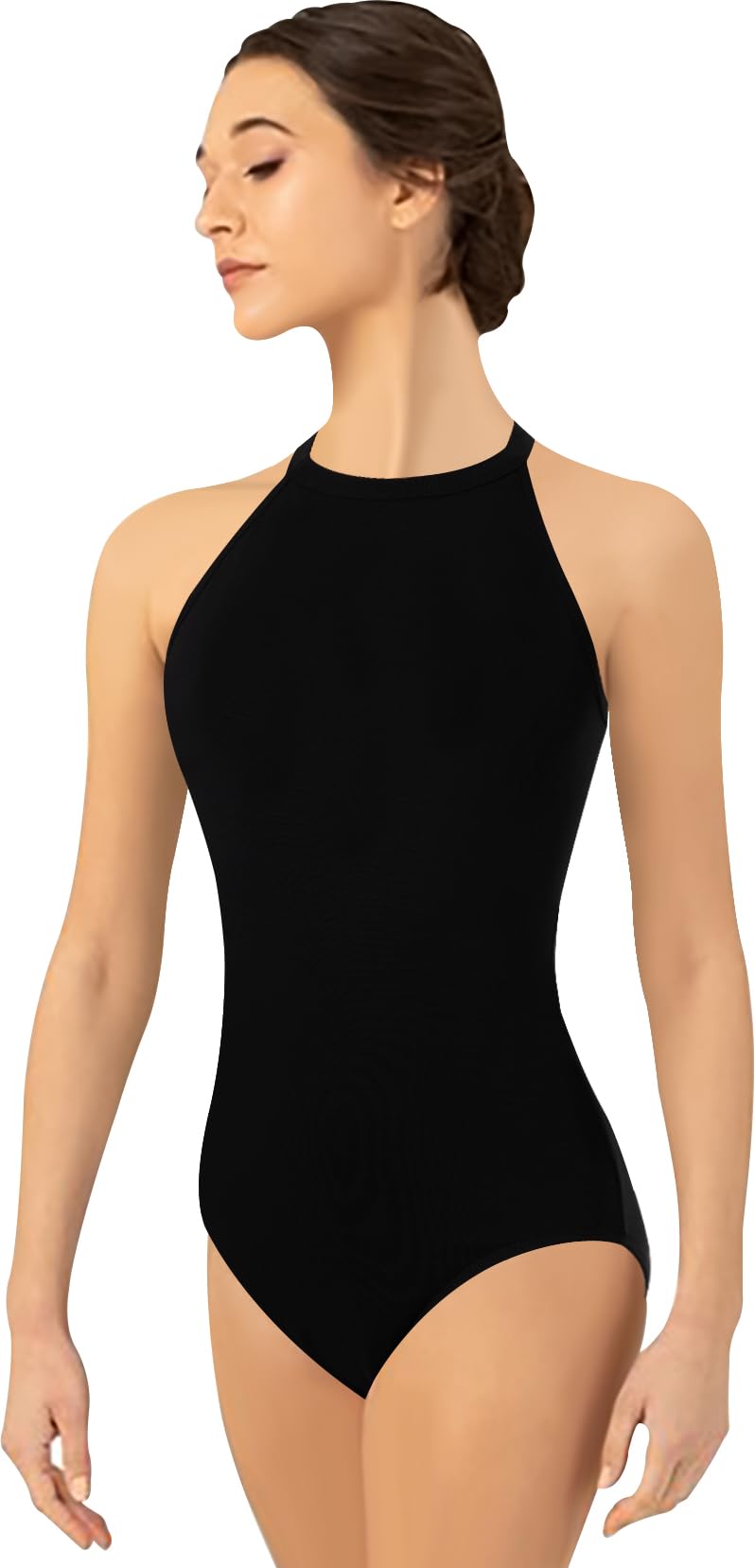 Women's Halter Neck Ballet Leotard - Keyhole Back Dance Top with Chest Lining for Ballet, Jazz, Contemporary & Dance Classes | Comfortable Performance Dancewear