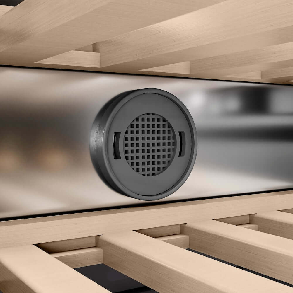 ZLINE Autograph Edition 24 Inch 12.4 Cu Ft Triple Zone 100 Bottle Panel Ready Column Wine Cooler with Champagne Bronze Accents - Perfect for Wine Cellars, Restaurants, and Home Bars (RBCWVZ 24 CB)