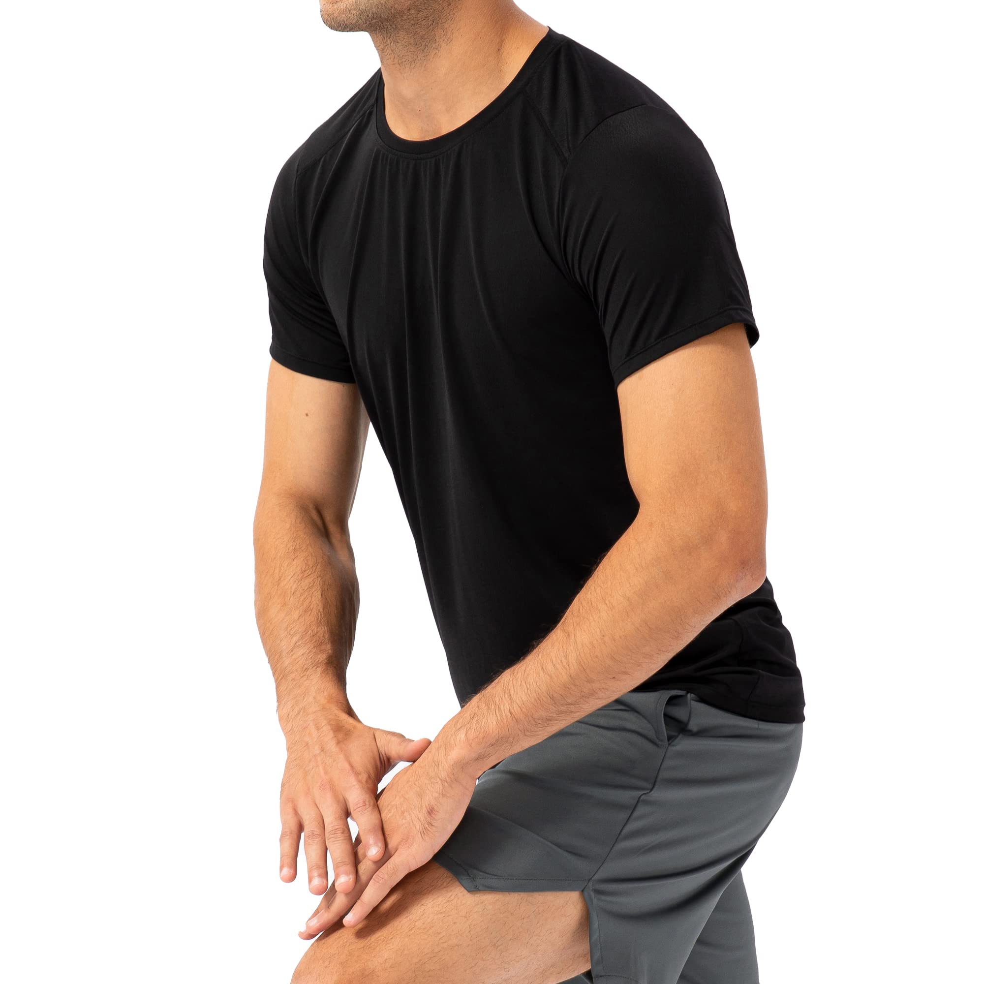 Cloudmall Men's Workout Shirts - Moisture Wicking Quick Dry Athletic T-Shirts for Gym, Running & Outdoor Activities
