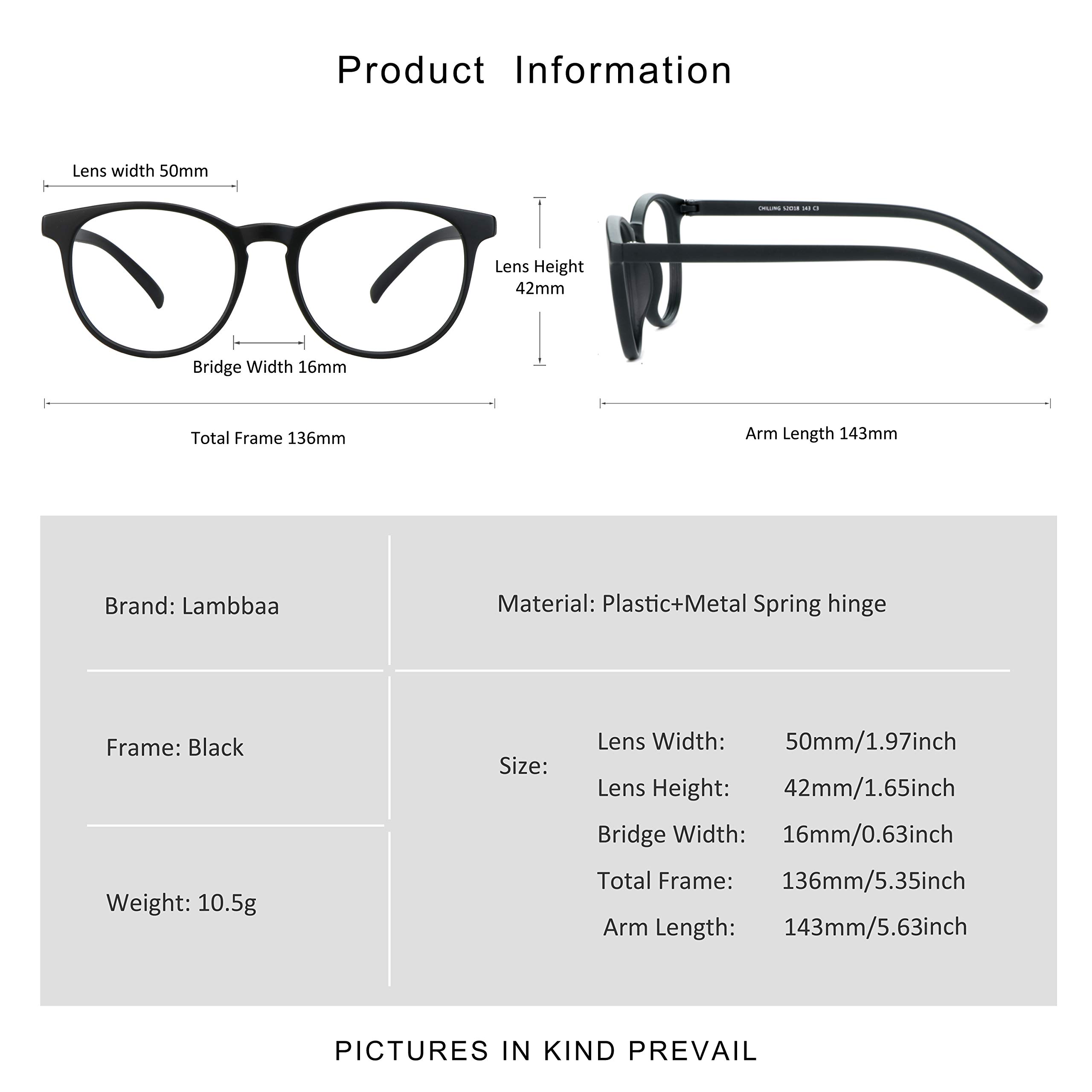 Blue Light Blocking Glasses for Women & Men - Anti Eyestrain Computer Glasses with UV Protection, Lightweight Round Frame - Perfect for Office Work, Gaming & Screen Time