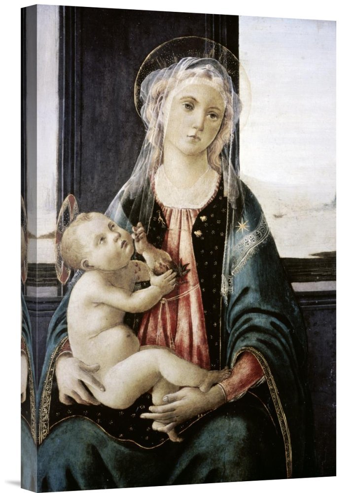Sandro Botticelli Madonna Del Mare Canvas Wall Art Print - Gallery Wrap Giclee Reproduction - Renaissance Religious Home Decor for Living Room, Bedroom & Office