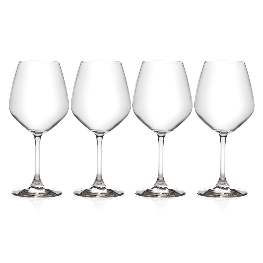 Napoli Set of 4 Elegant Crystal Goblets - Perfect for Wine Tasting, Wedding Toasts & Formal Dining | Stemware Glassware Collection